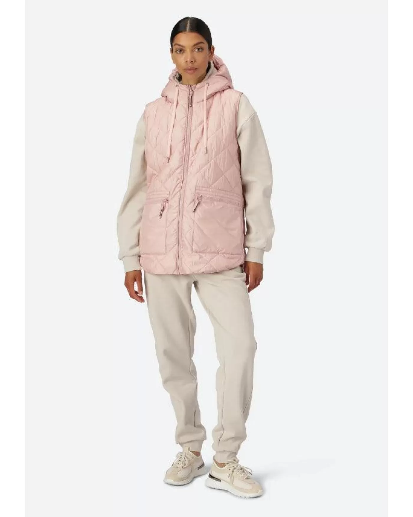 Ilse Jacobsen Aerial04 Quilted Hooded Hip Length Vest Cheap