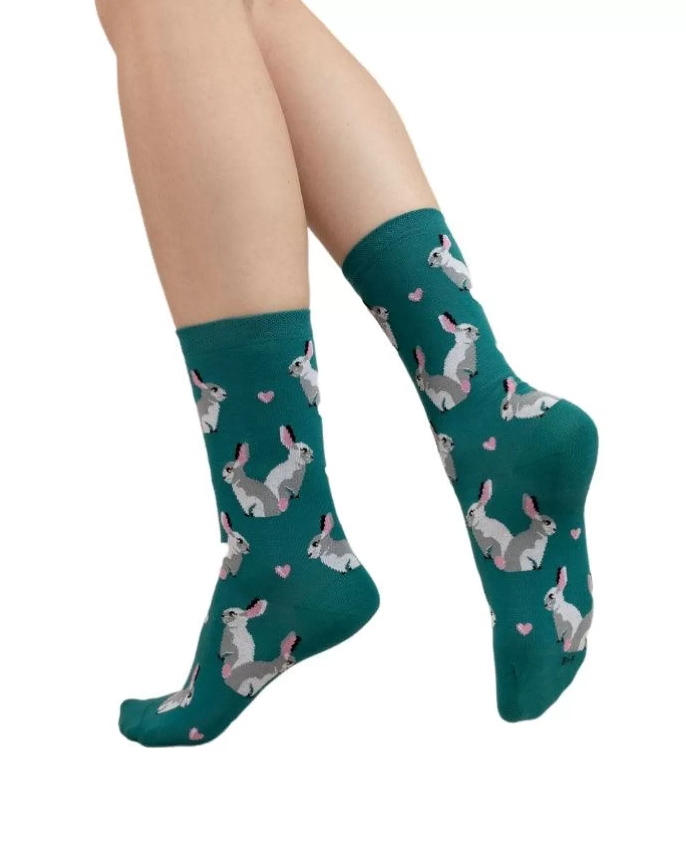 Bleu Foret Malachite Rabbits Cotton Socks MALACHITEGREEN Cheap