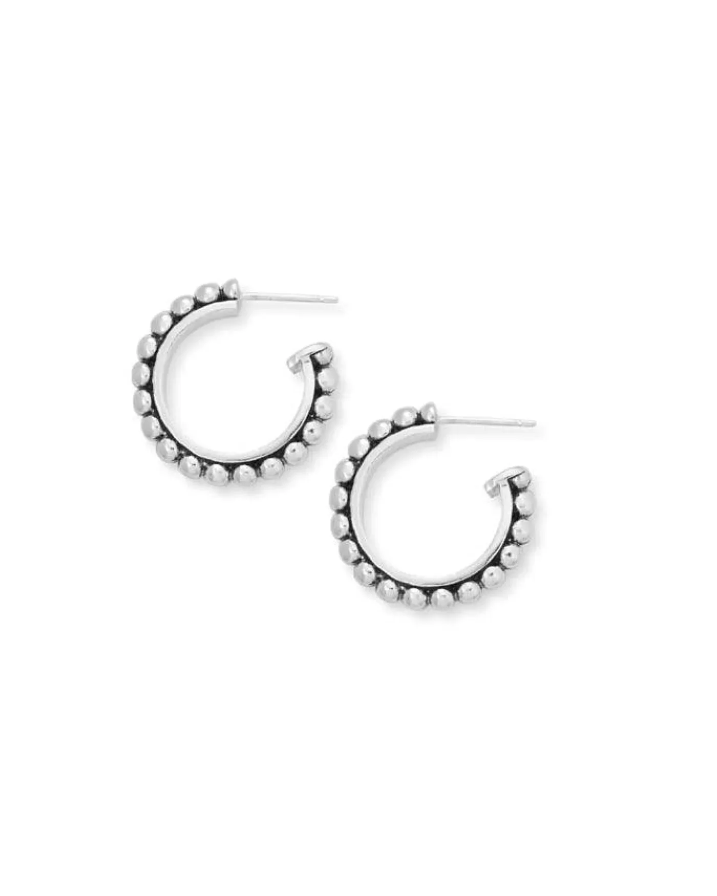 Bloodline Design Medium Beaded Hoop Earrings SterlingSilver Cheap