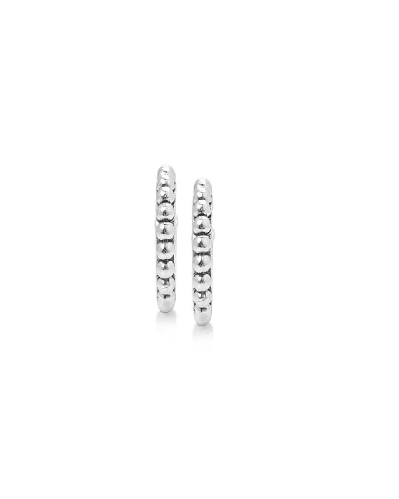 Bloodline Design Medium Beaded Hoop Earrings SterlingSilver Cheap