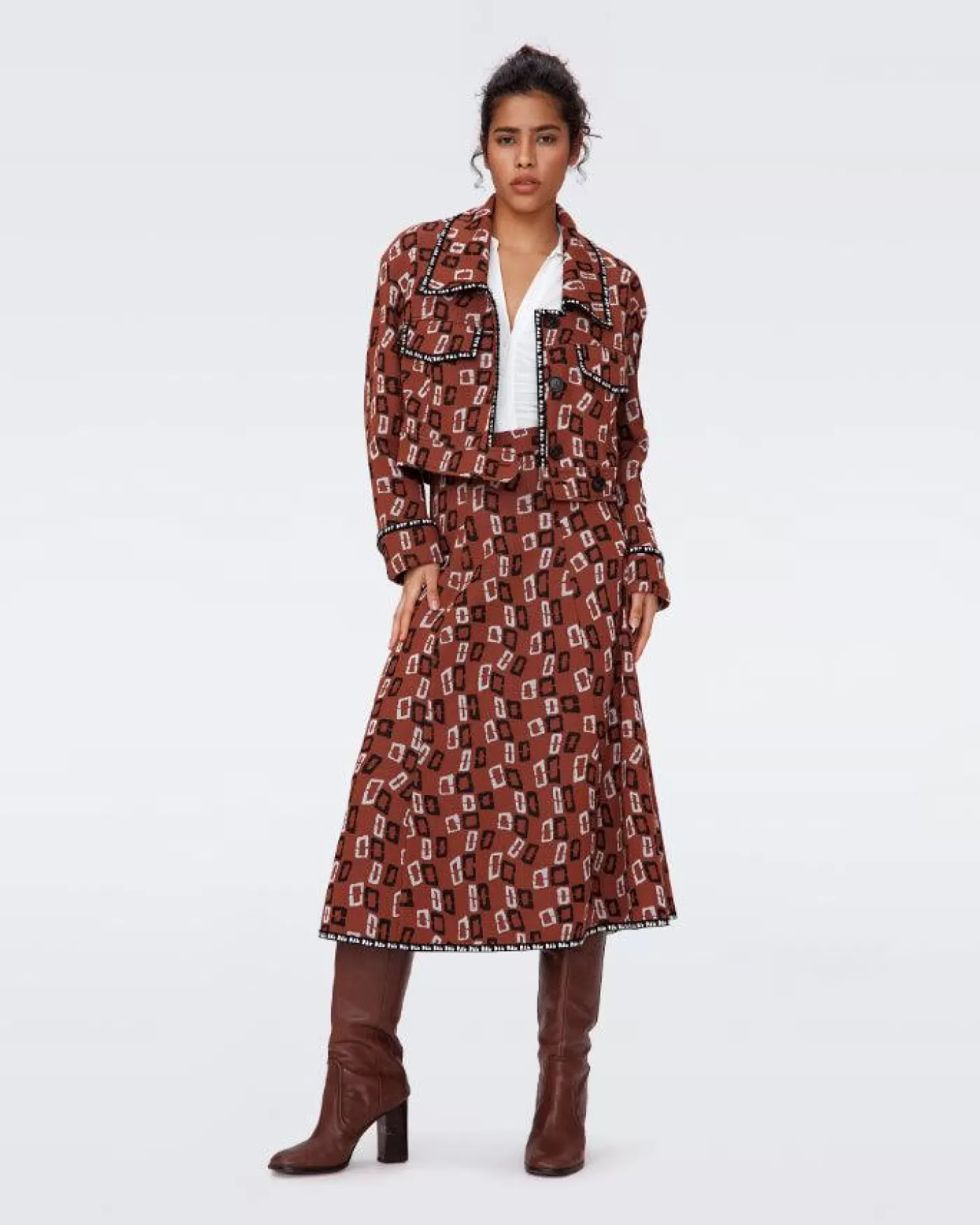 Diane Von Furstenberg Aphrodite Skirt CHAINSPOTSBROWNMED Online
