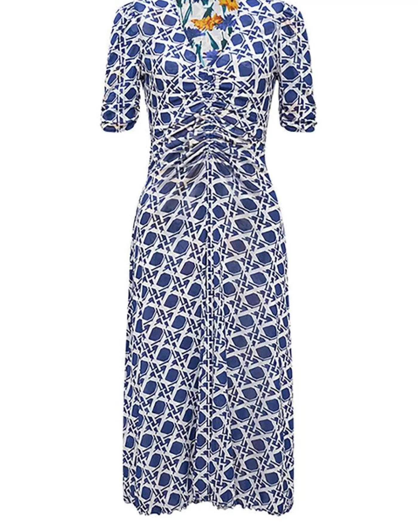 Diane Von Furstenberg Koren Reversible Dress DIANTHUSIVORY/VINTAGECANEMIDNIGHT Online