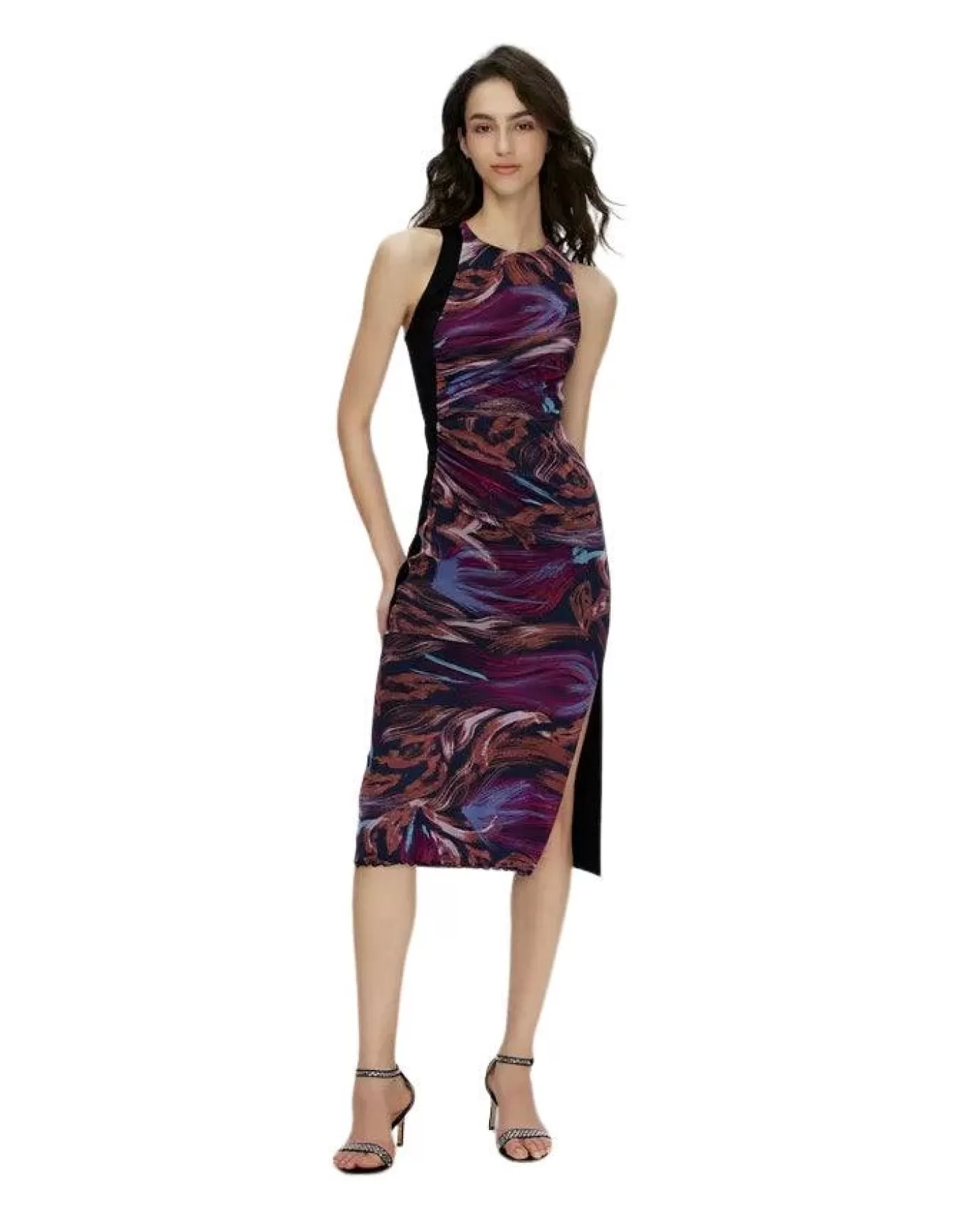 Diane Von Furstenberg Lavinia Dress POMEGRANATELGPINK/BLACK New