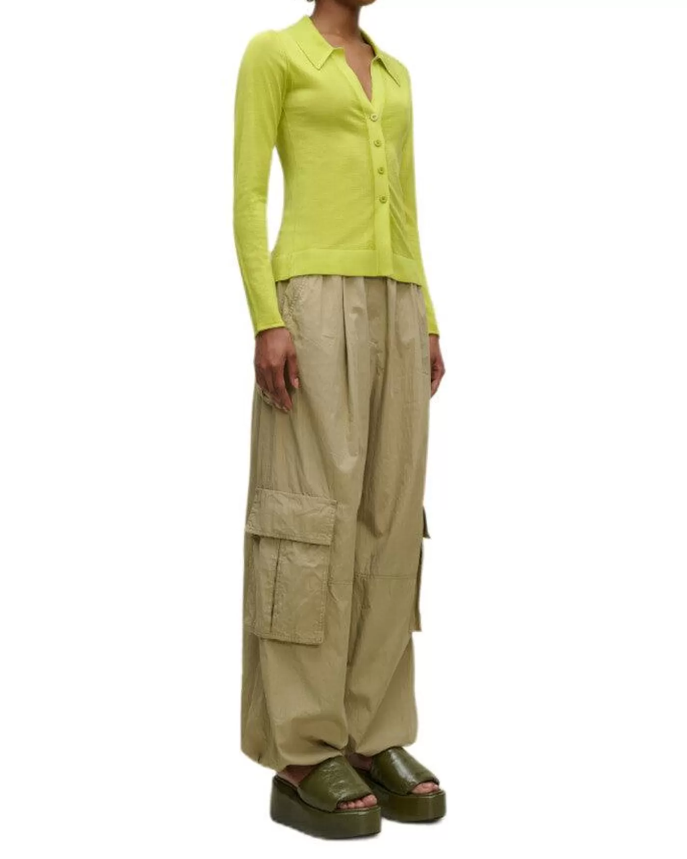 Dorothee Schumacher Essential Twist Cardigan ACIDGREEN Fashion