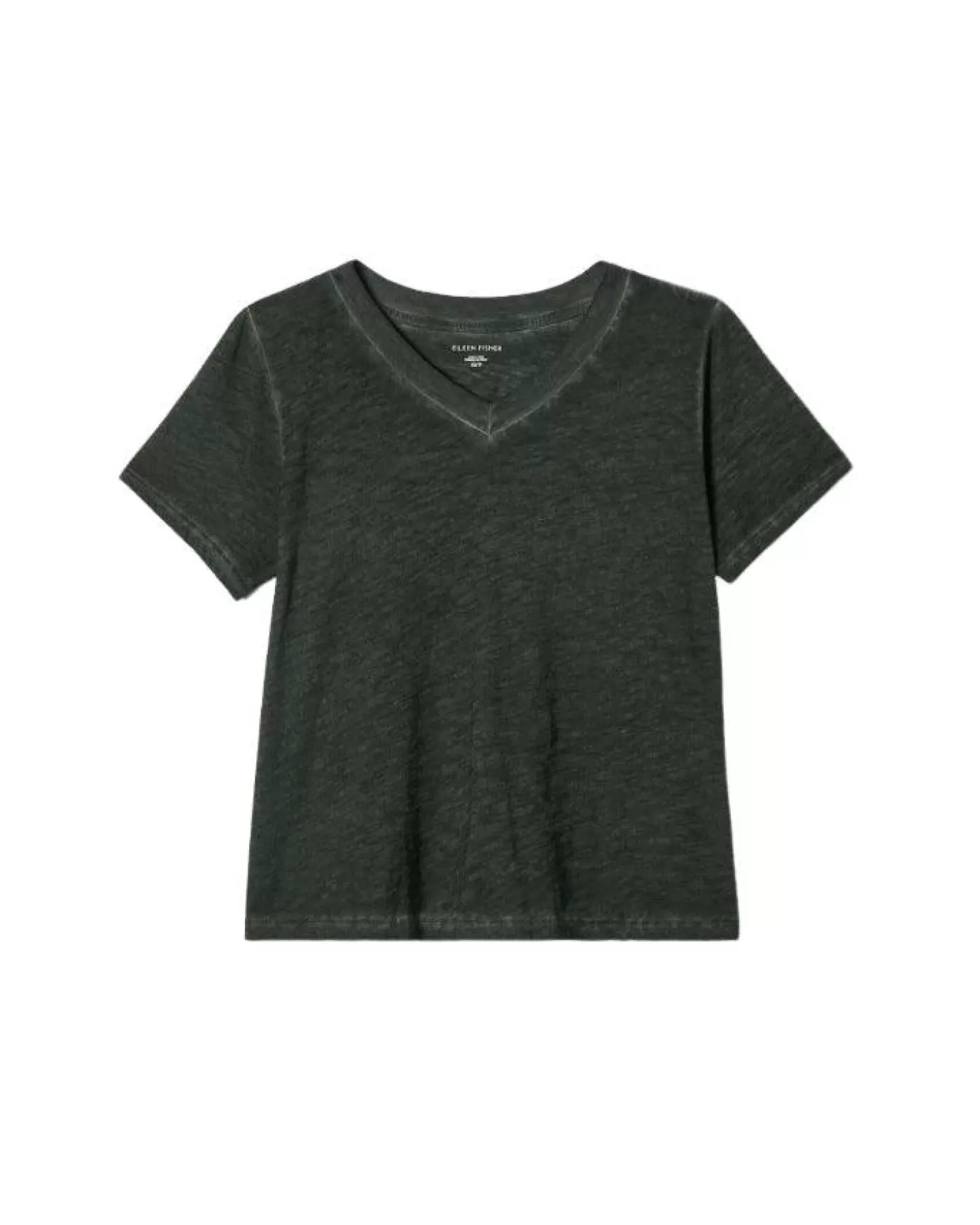 Eileen Fisher Hazy Slub Cotton Tee SEAWEED Outlet