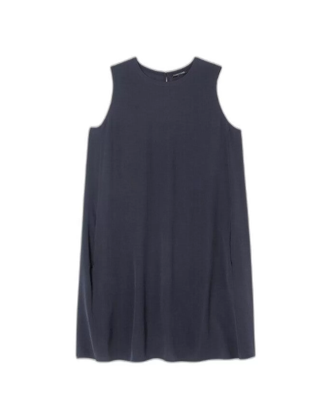 Eileen Fisher Silk Georgette Crepe Sleeveless Dress NOCTURNE New