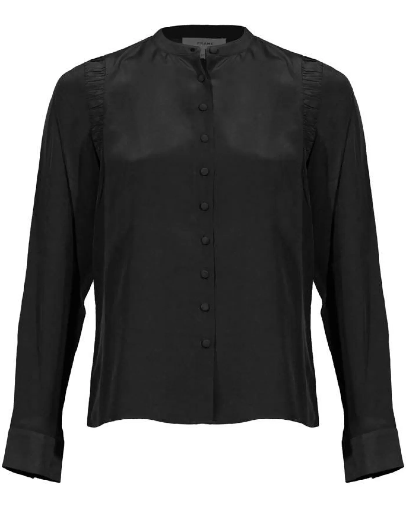 Frame Shirred Shoulder Inset Blouse Black Discount