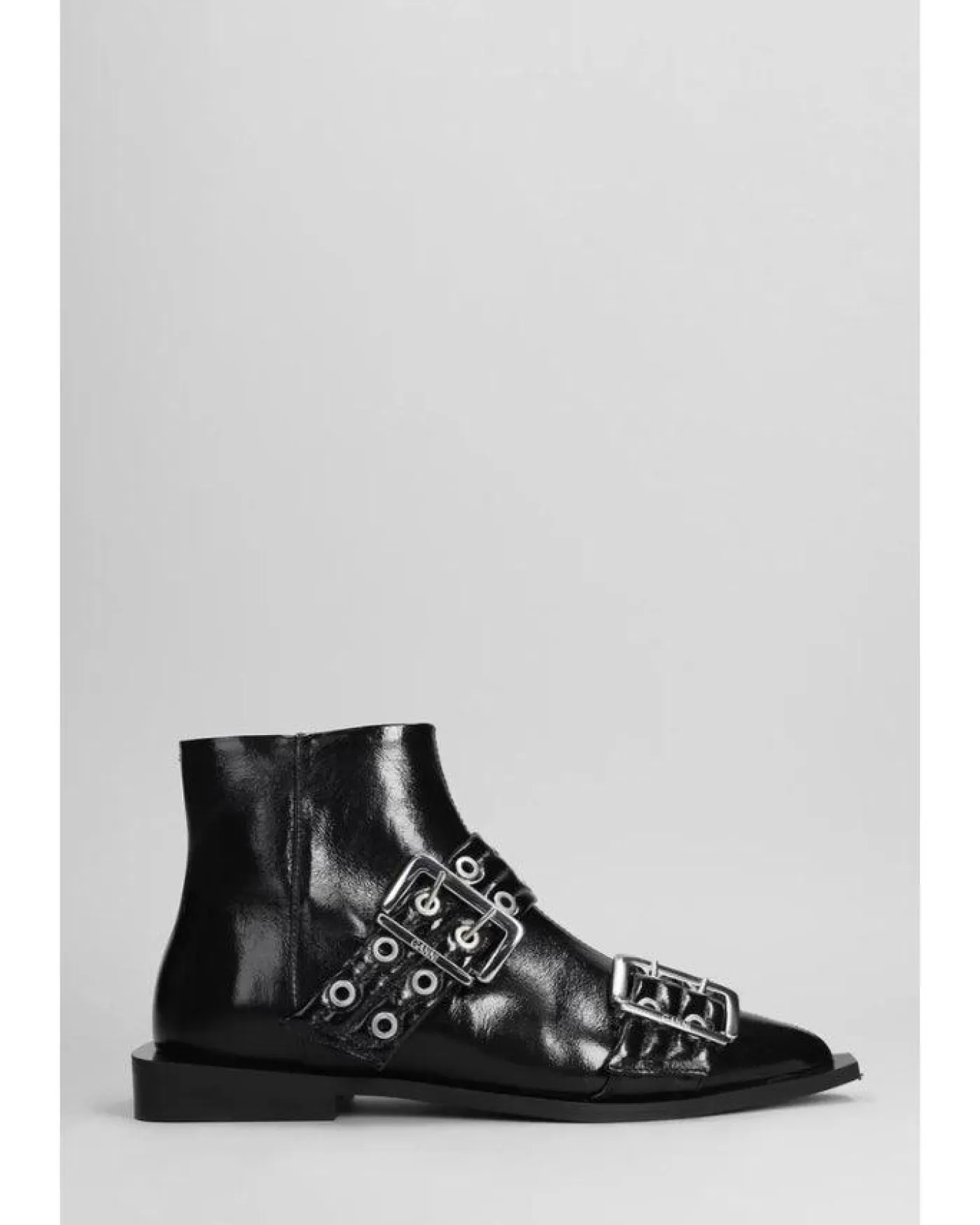 Ganni Buckle Flat Boot BLACK Hot
