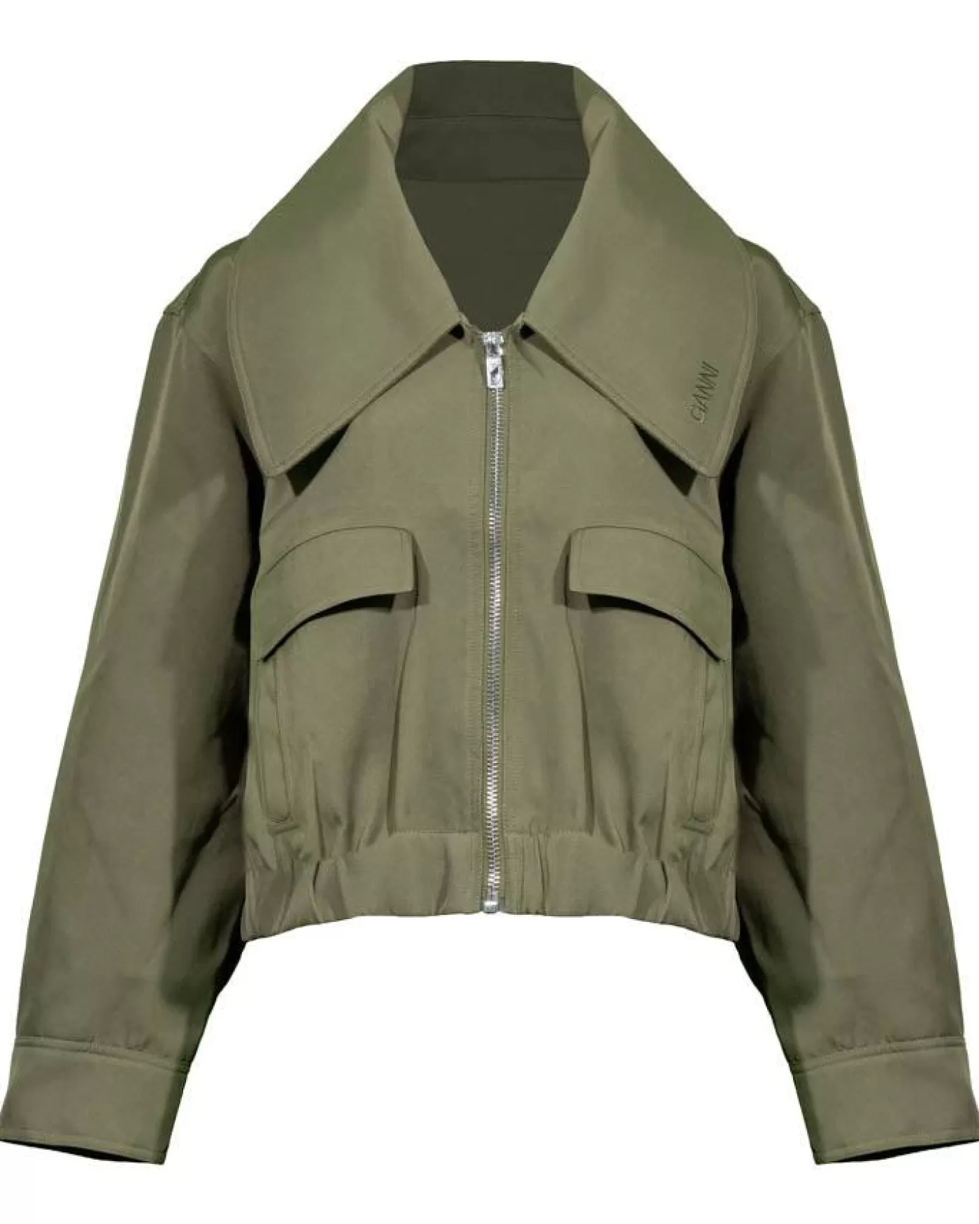 Ganni Heavy Twill Short Jacket KALAMATA Clearance