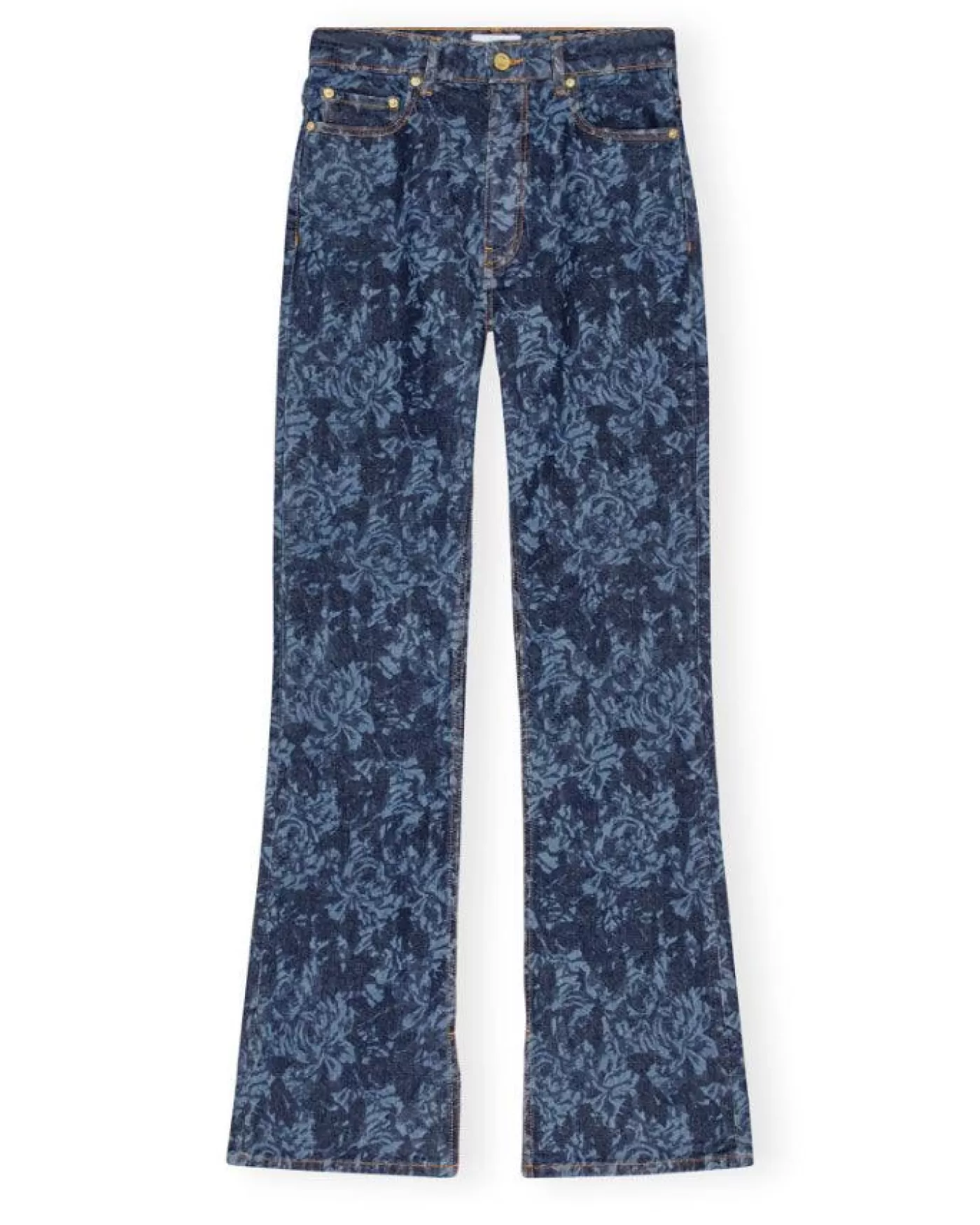 Ganni Lazer Bootcut Slit Iry Jeans MIDBLUESTONE Discount
