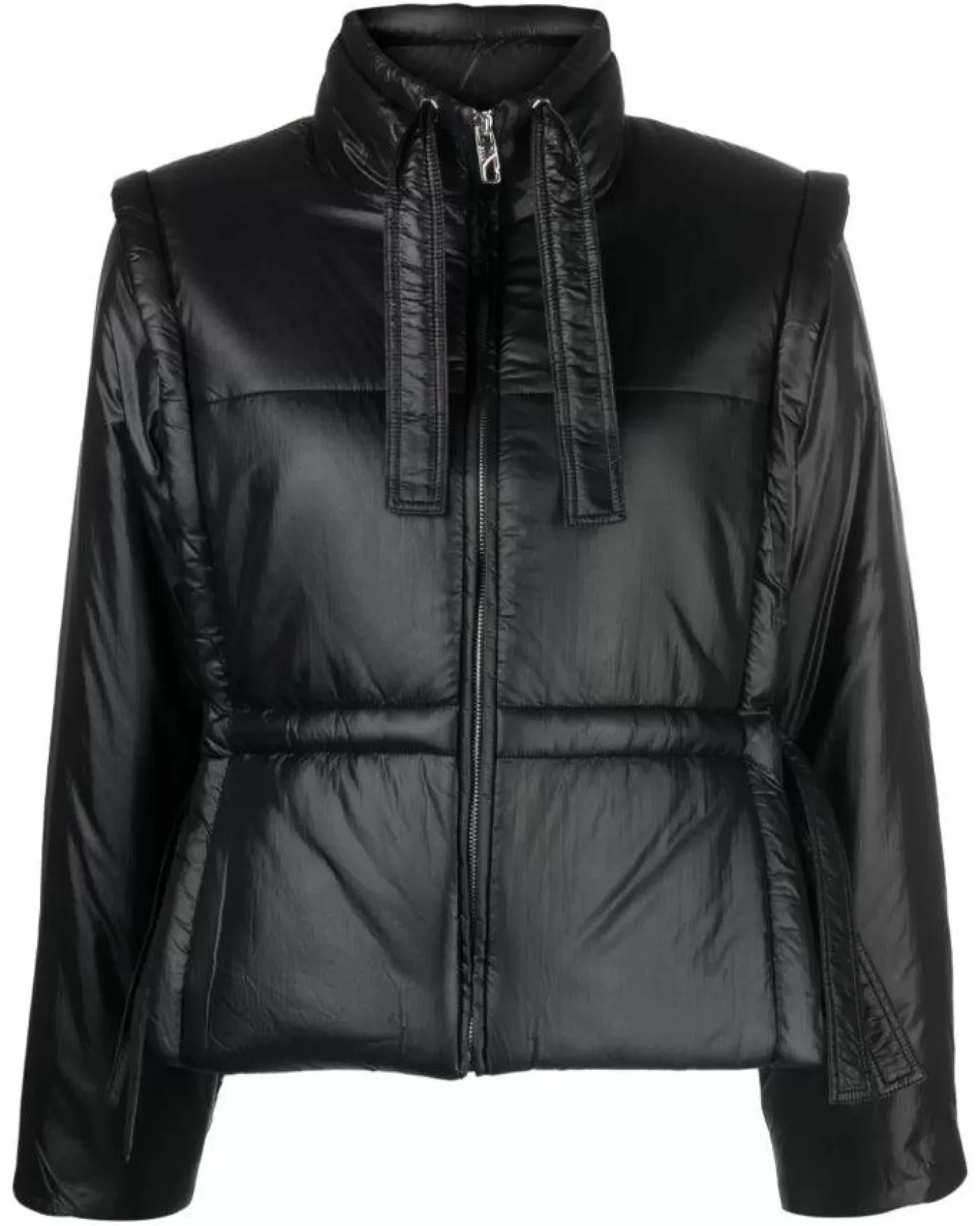 Ganni Shiny Quilt Vest Jacket BLACK Best