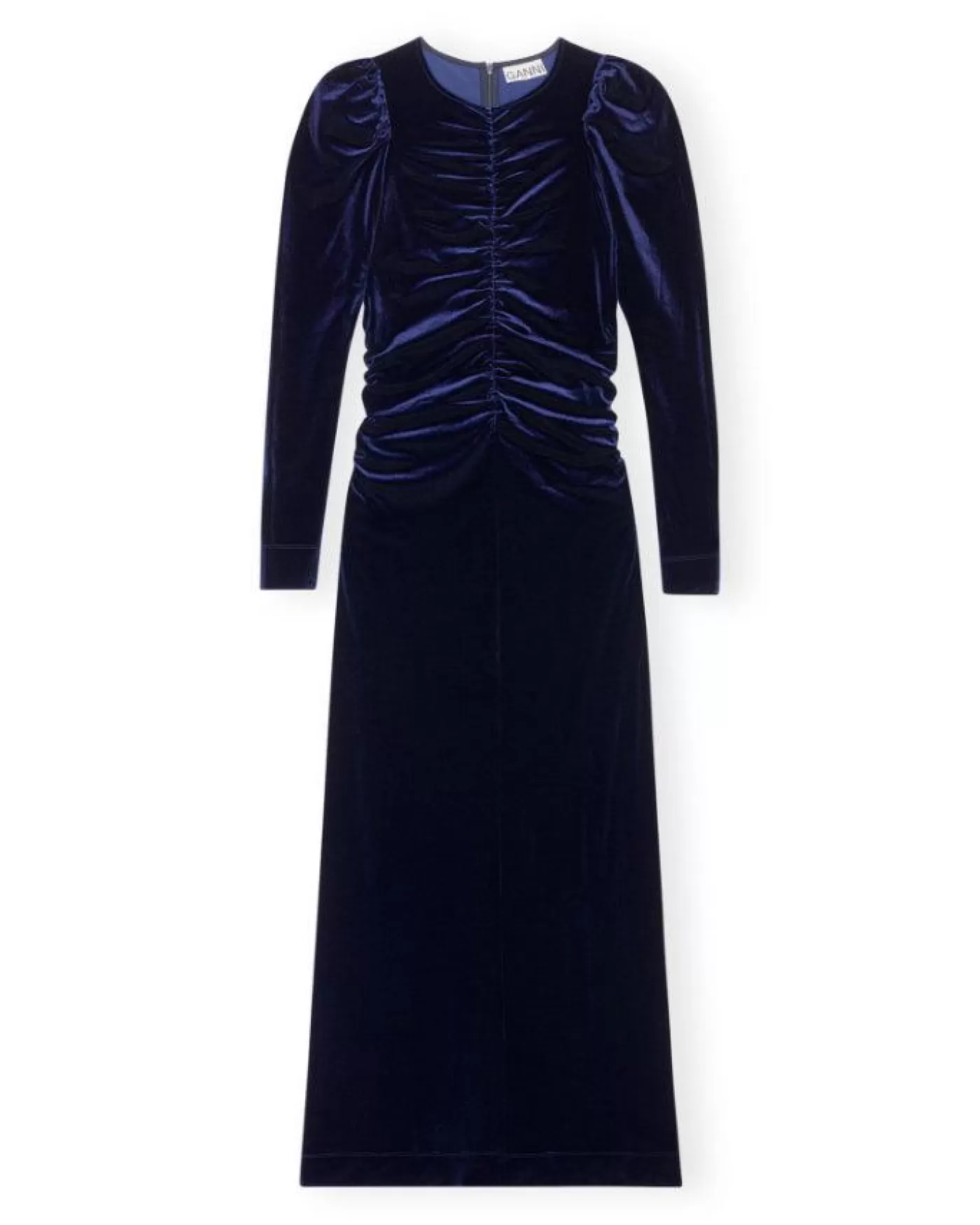 Ganni Velvet Gathered Dress TOTALECLIPSE Best Sale