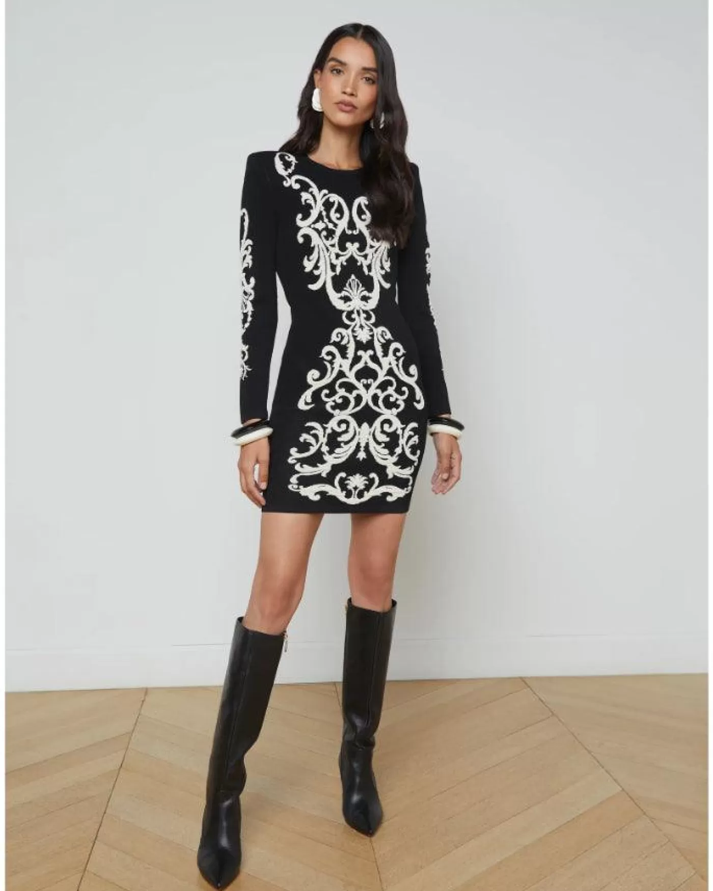 L'Agence Amadi Mini Dress BLACK/BONE Hot