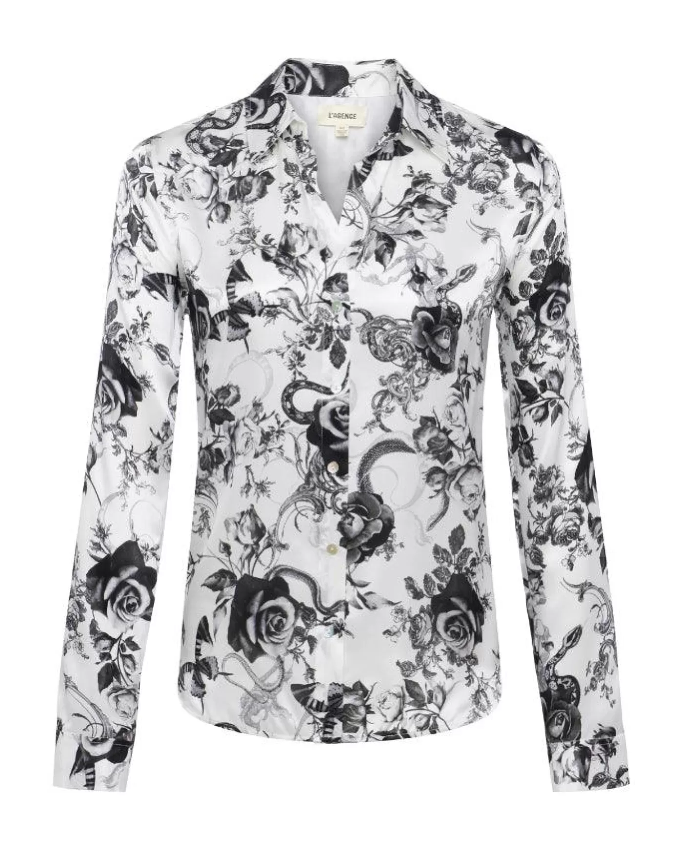L'Agence Tyler Baroque Floral Blouse WHITE/BLACKBAROQUEFLORAL Cheap
