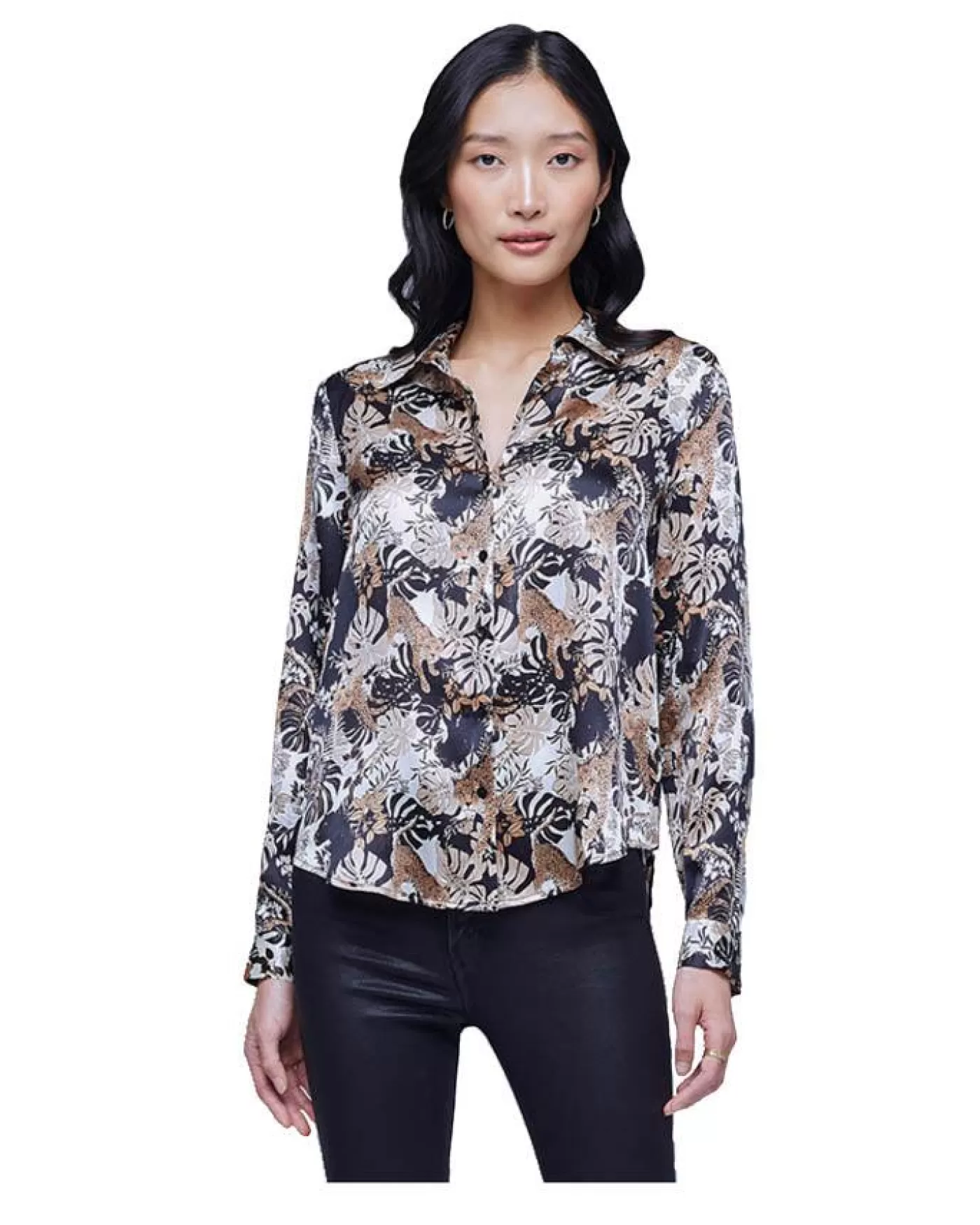 L'Agence Tyler Holly Black Panther Jungle Blouse TONAL/BLACKPANTHERJUNGLE Store