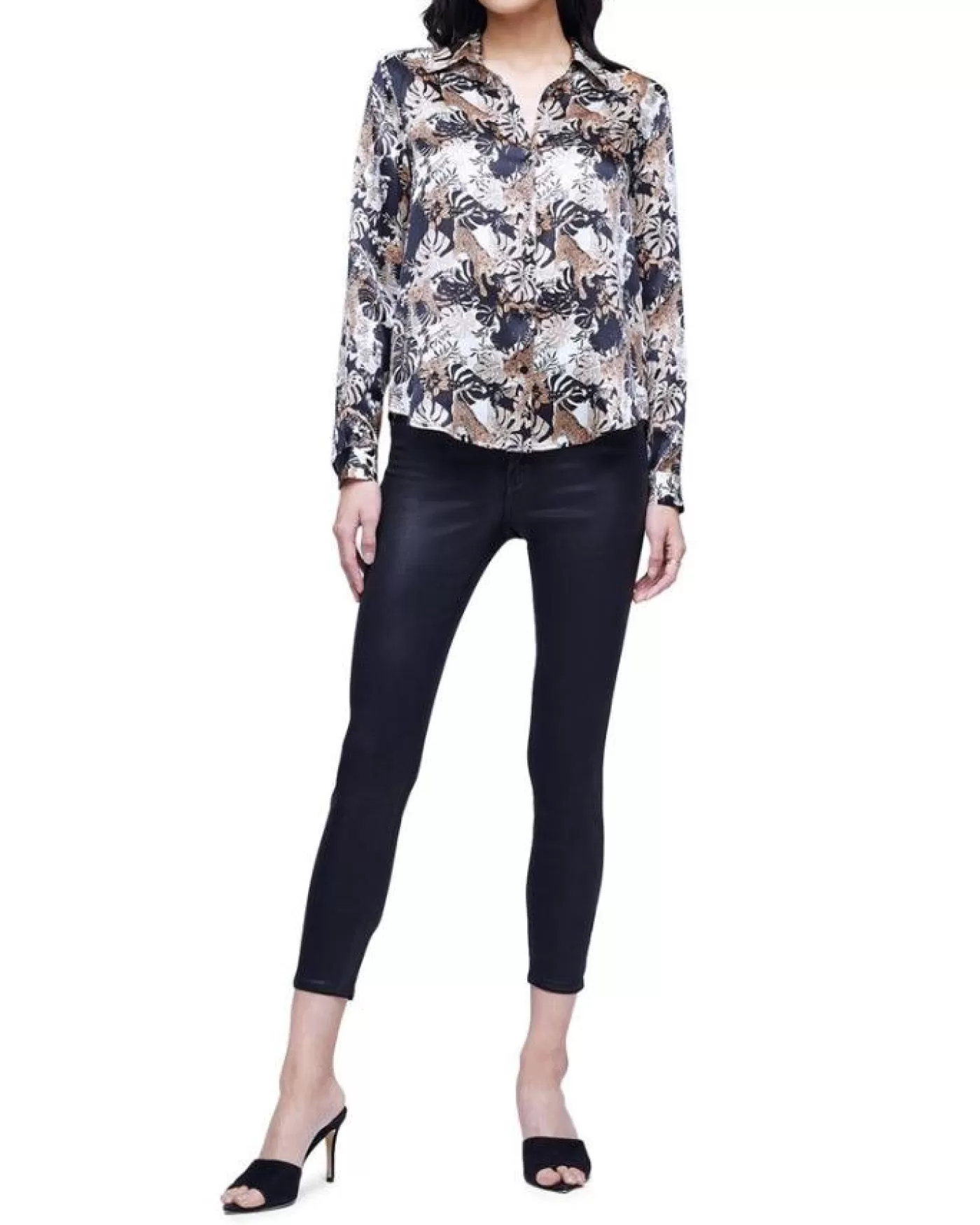 L'Agence Tyler Holly Black Panther Jungle Blouse TONAL/BLACKPANTHERJUNGLE Store