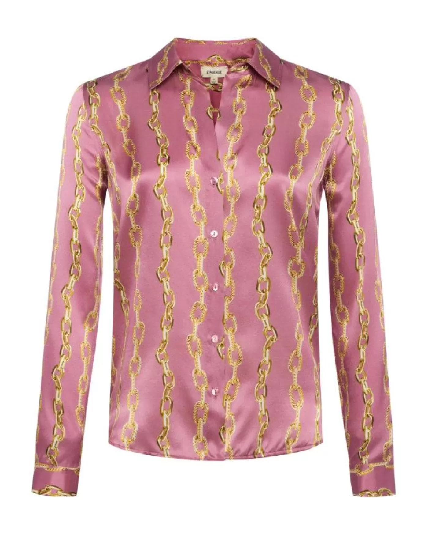 L'Agence Tyler Mauve Rose Metallic Chain Print Blouse MAUVEROSEMETALLICCHAIN Best