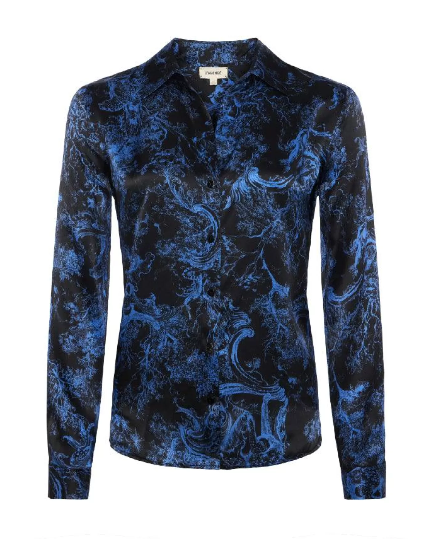 L'Agence Tyler Rococo Toile Blouse BLACK/PERIWINKLEROCOCOTOIL Store