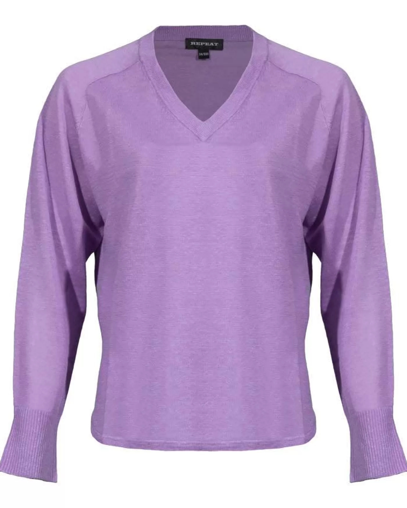 Repeat Linen V-Neck Pullover VIOLET Clearance