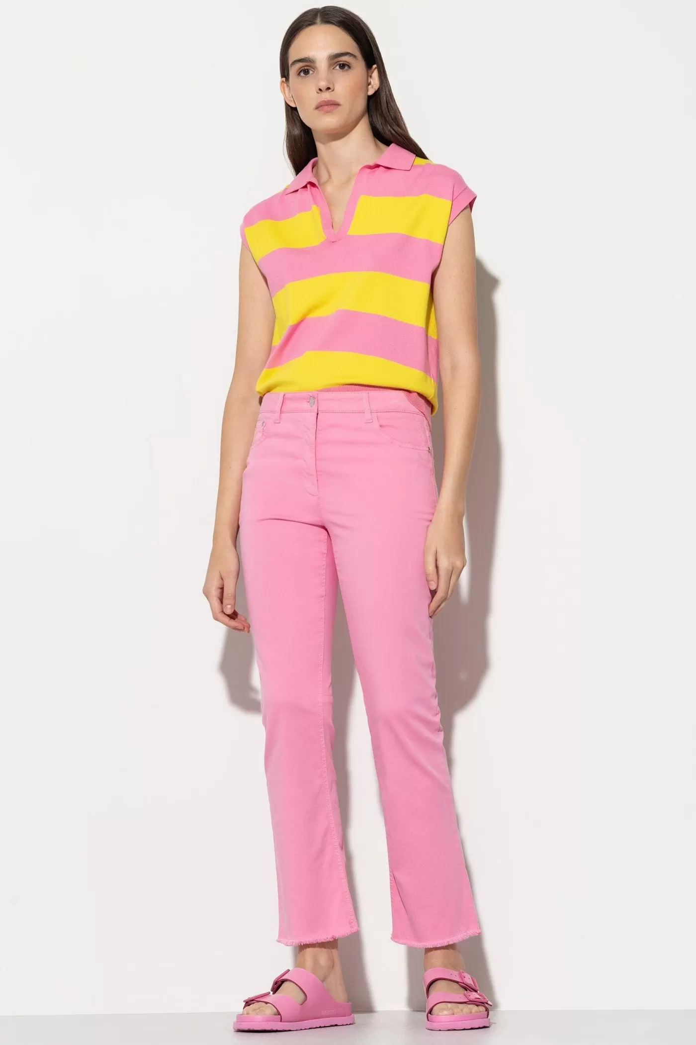 Luisa Cerano Baby Flare Color Denim CANDYPINK Flash Sale