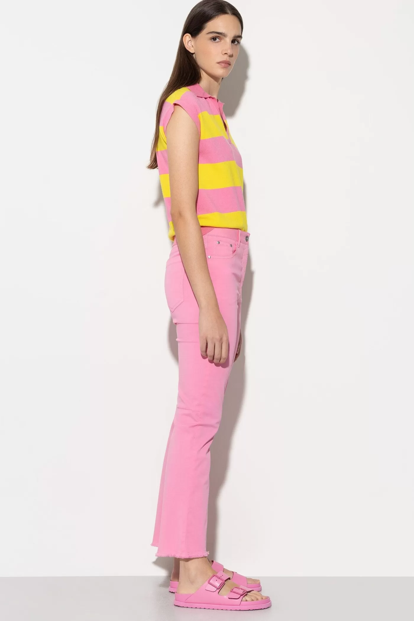 Luisa Cerano Baby Flare Color Denim CANDYPINK Flash Sale