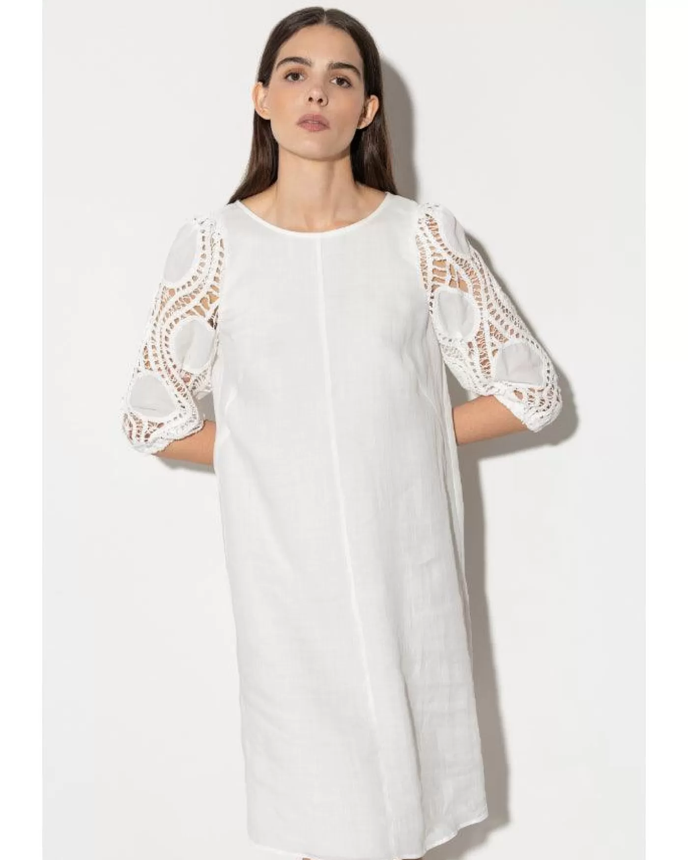 Luisa Cerano Crochet Sleeve Dress OFFWHITE Sale