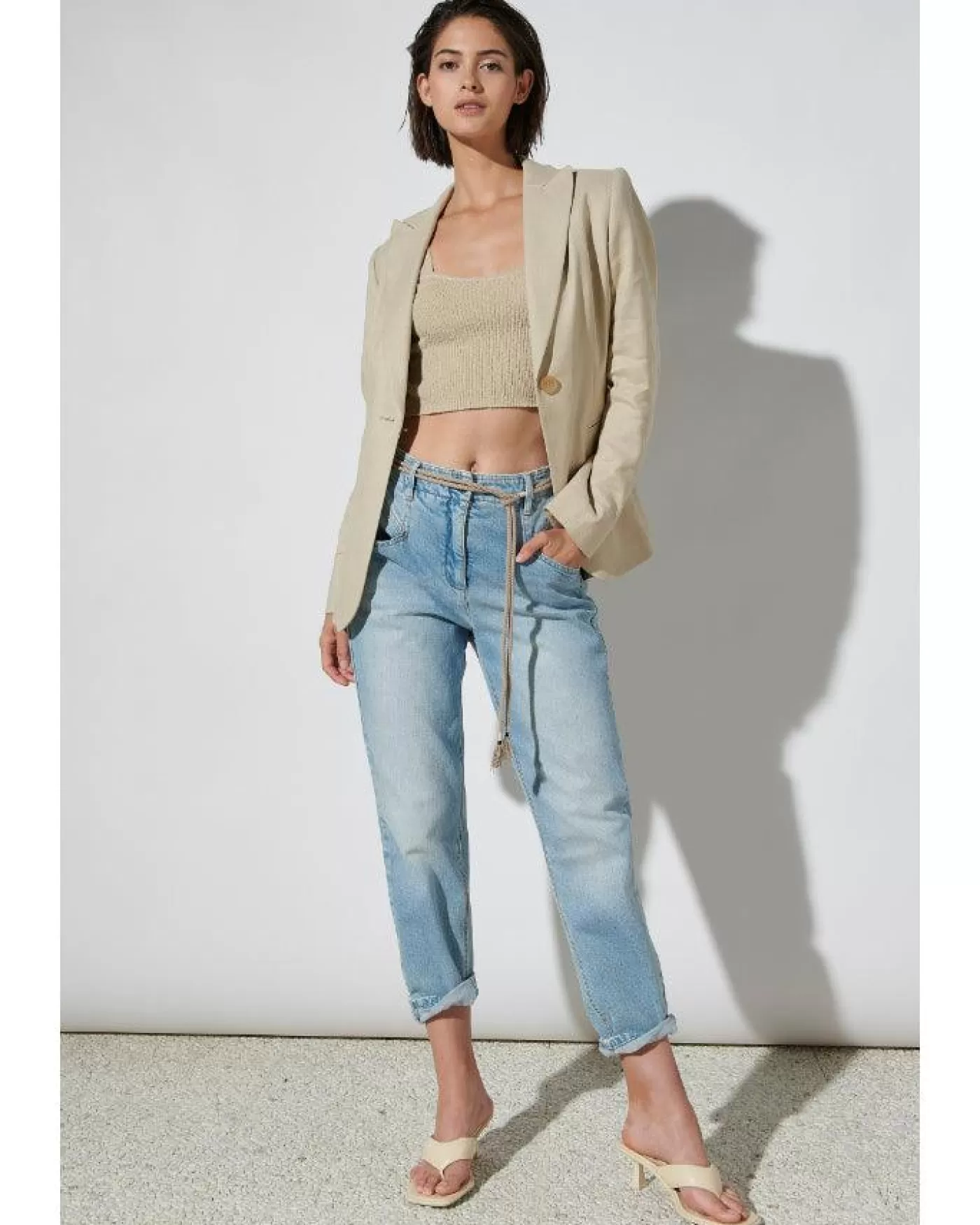 Luisa Cerano Linen Blend Blazer SHELL Sale