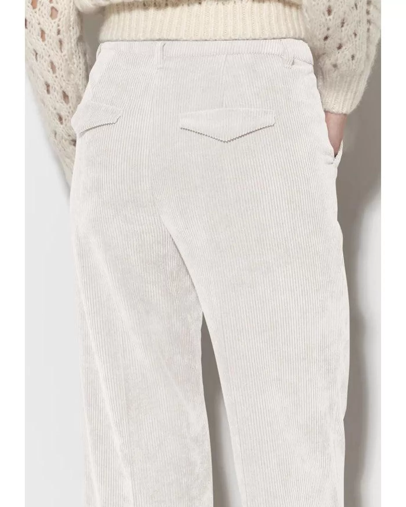 Luisa Cerano Wide Leg Cordoroy Pant EGGSHELL Best Sale