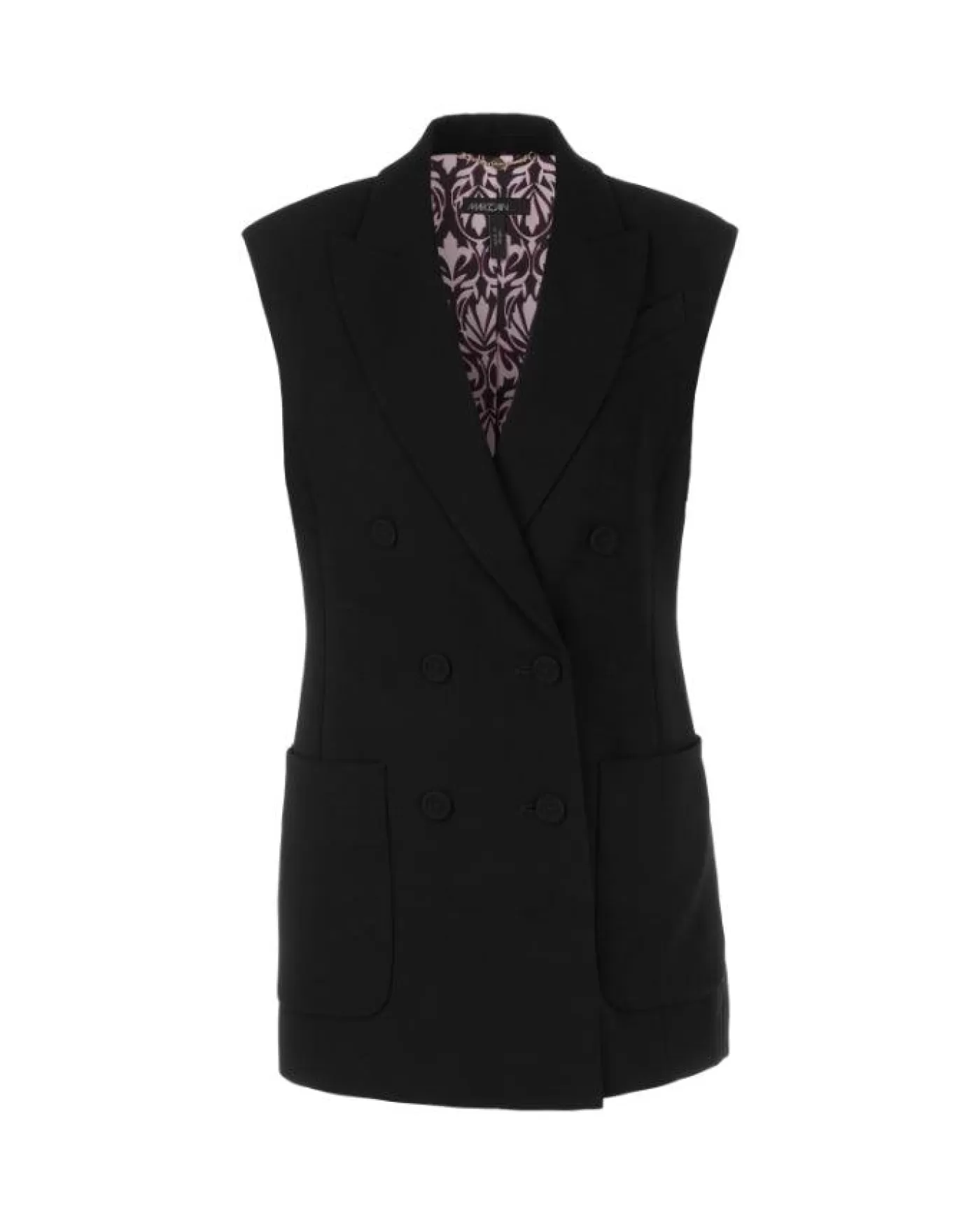 Marc Cain Double Breasted Fitted Vest-Top Black Online