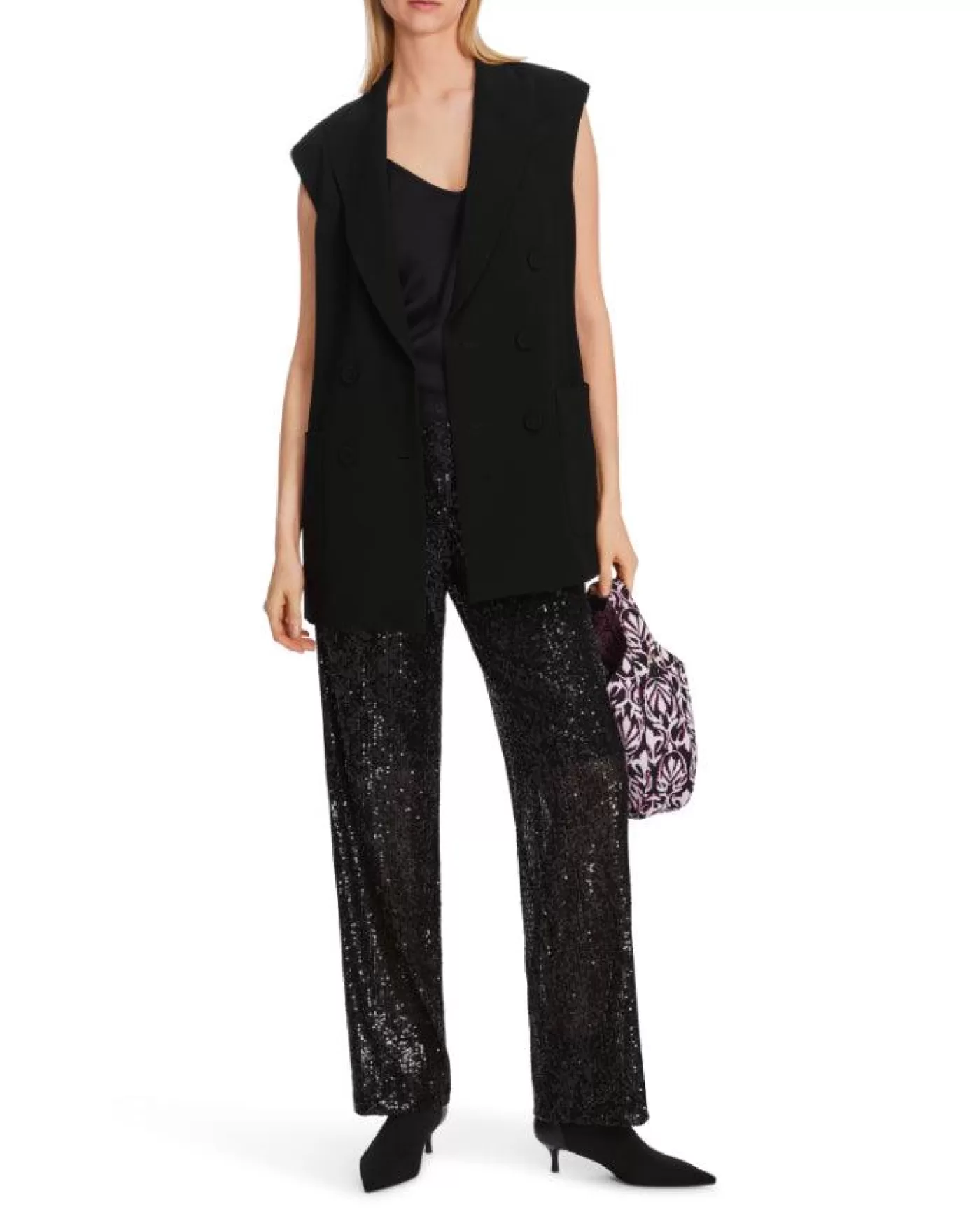 Marc Cain Double Breasted Fitted Vest-Top Black Online