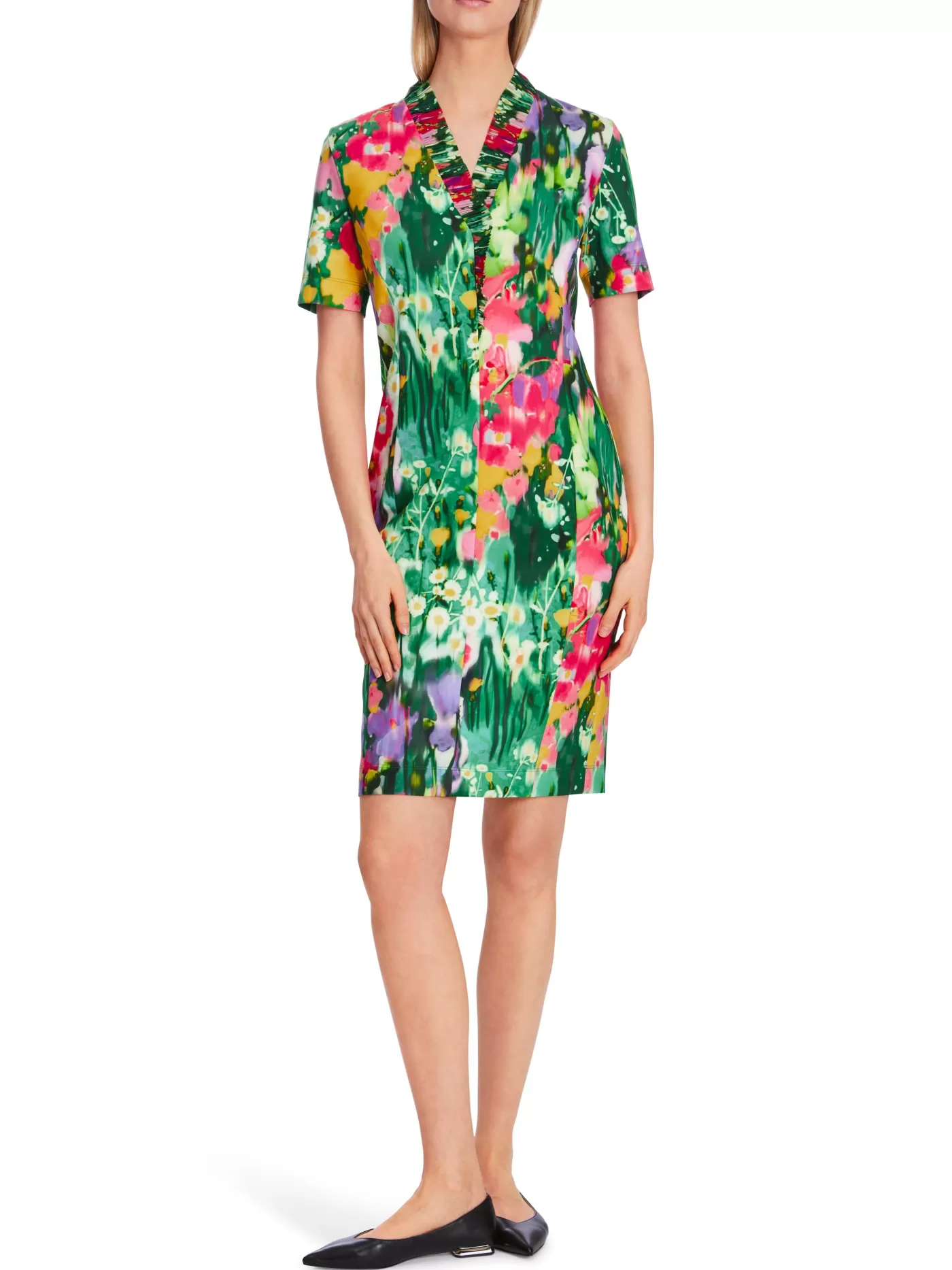 Marc Cain Eyecathing Floral Print Dress 558-DEEPMOSS Shop