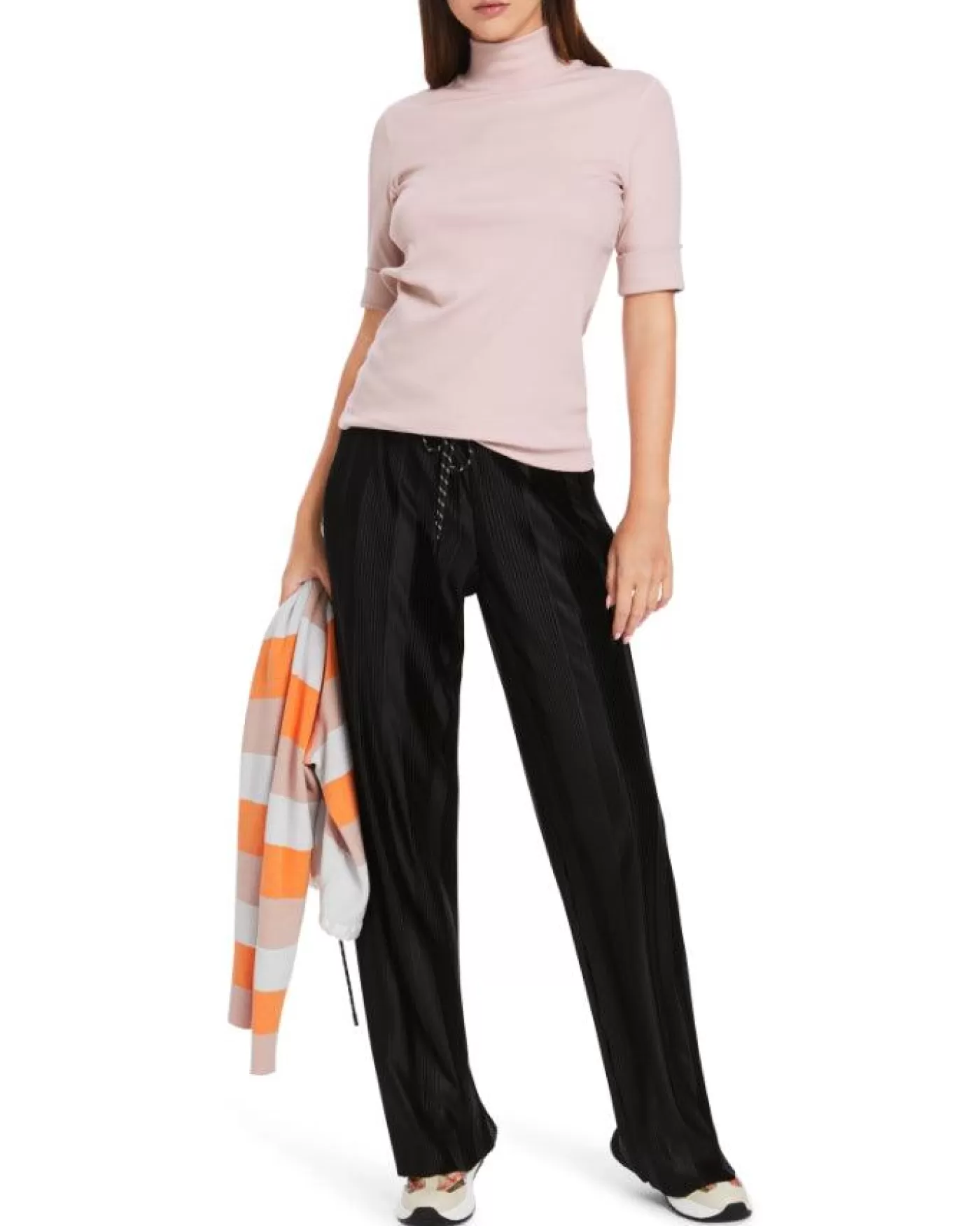 Marc Cain Funnel Neck Half Sleeve Tee BRIGHTROSEWATER Outlet