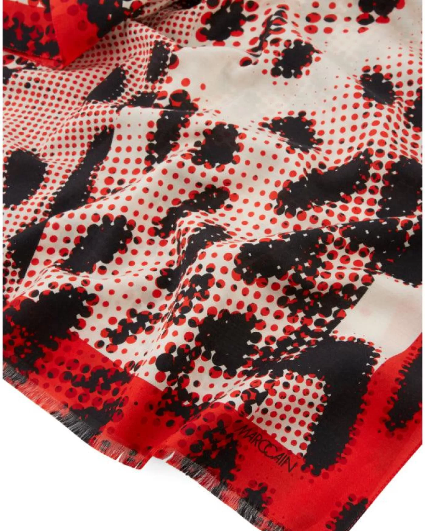 Marc Cain Graphic Mixed Print Scarf CAMPARI Clearance