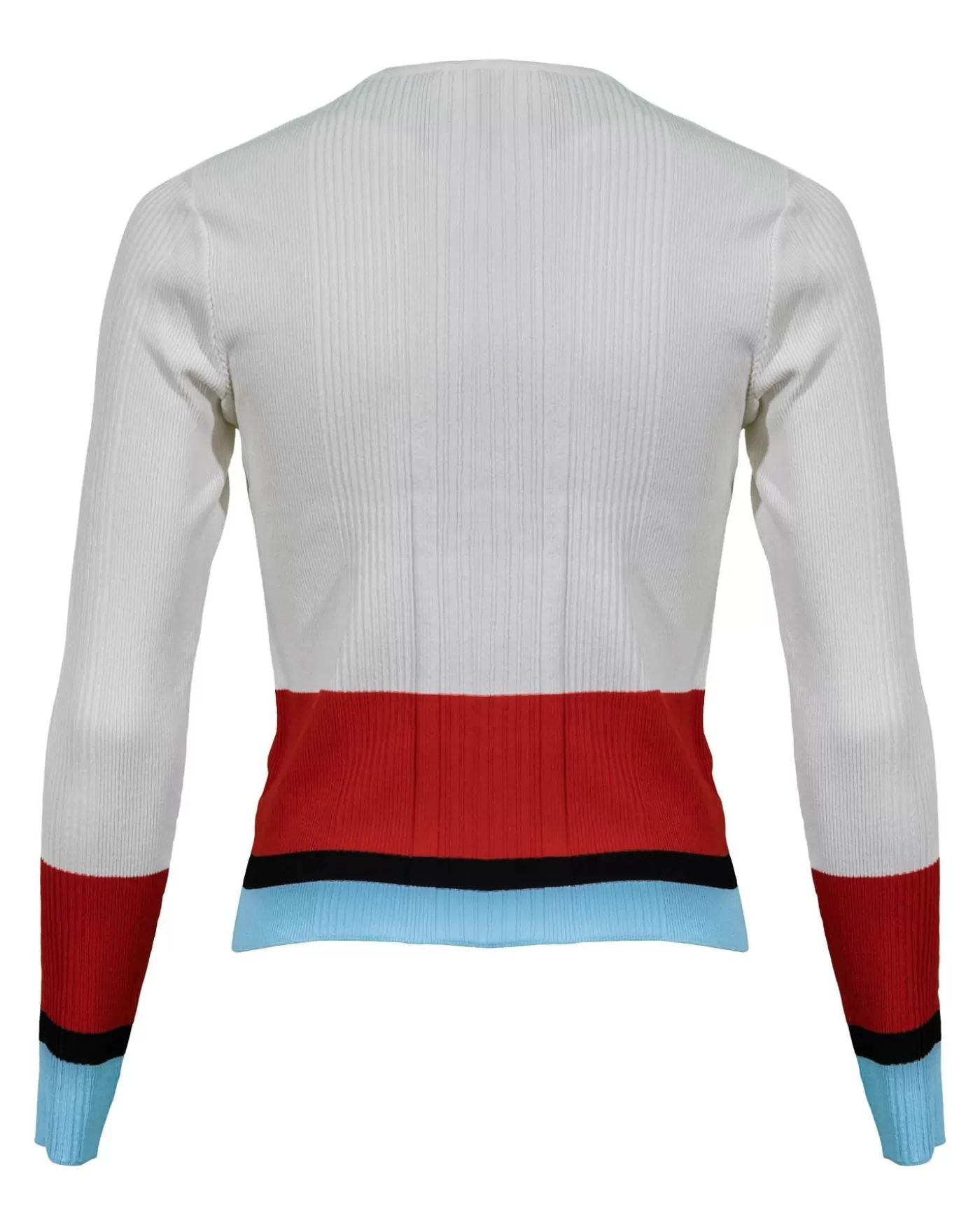 Marc Cain Ribbed Knit Non Wool Colorblock Cardigan Best Sale