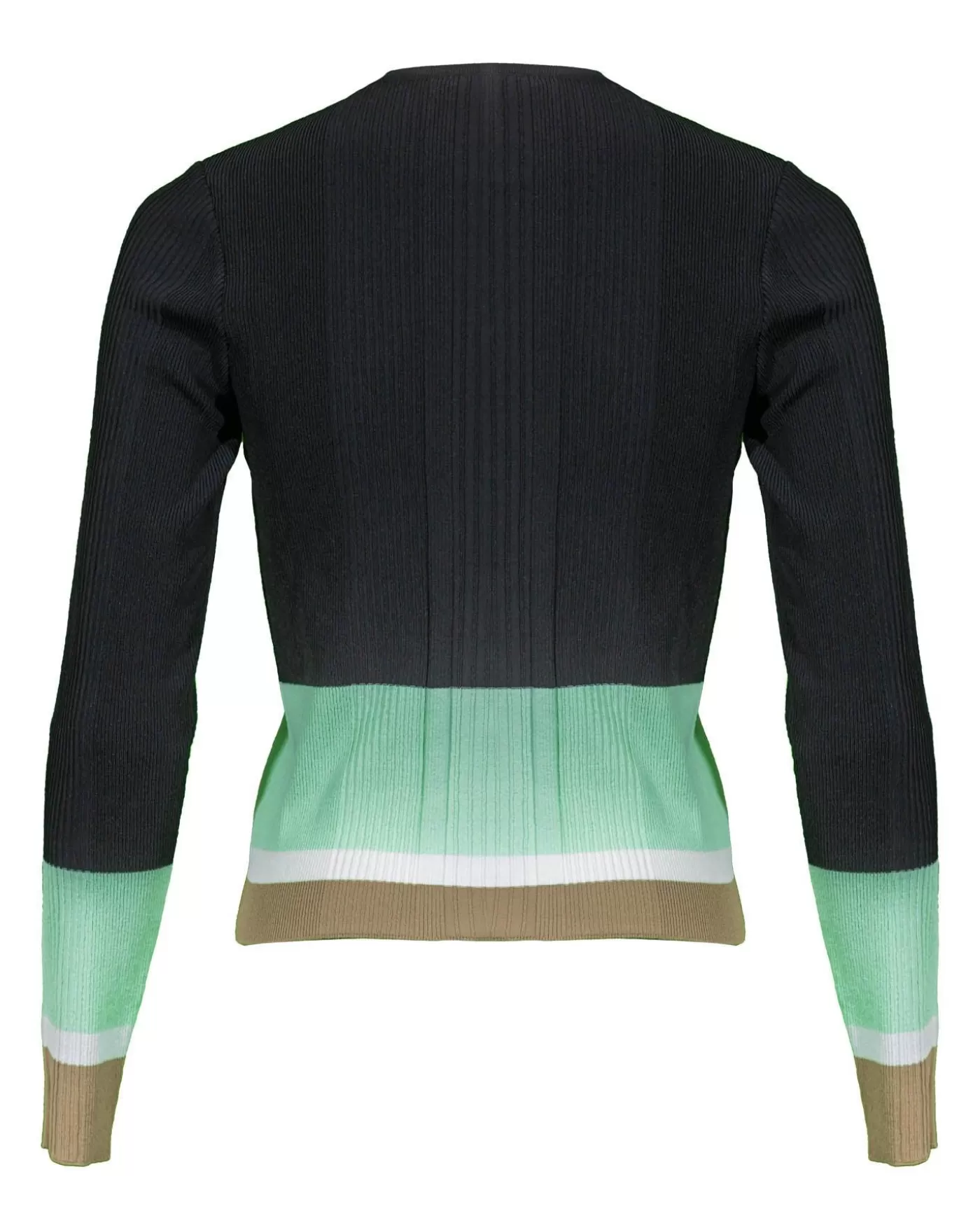 Marc Cain Ribbed Knit Non Wool Colorblock Cardigan Best Sale