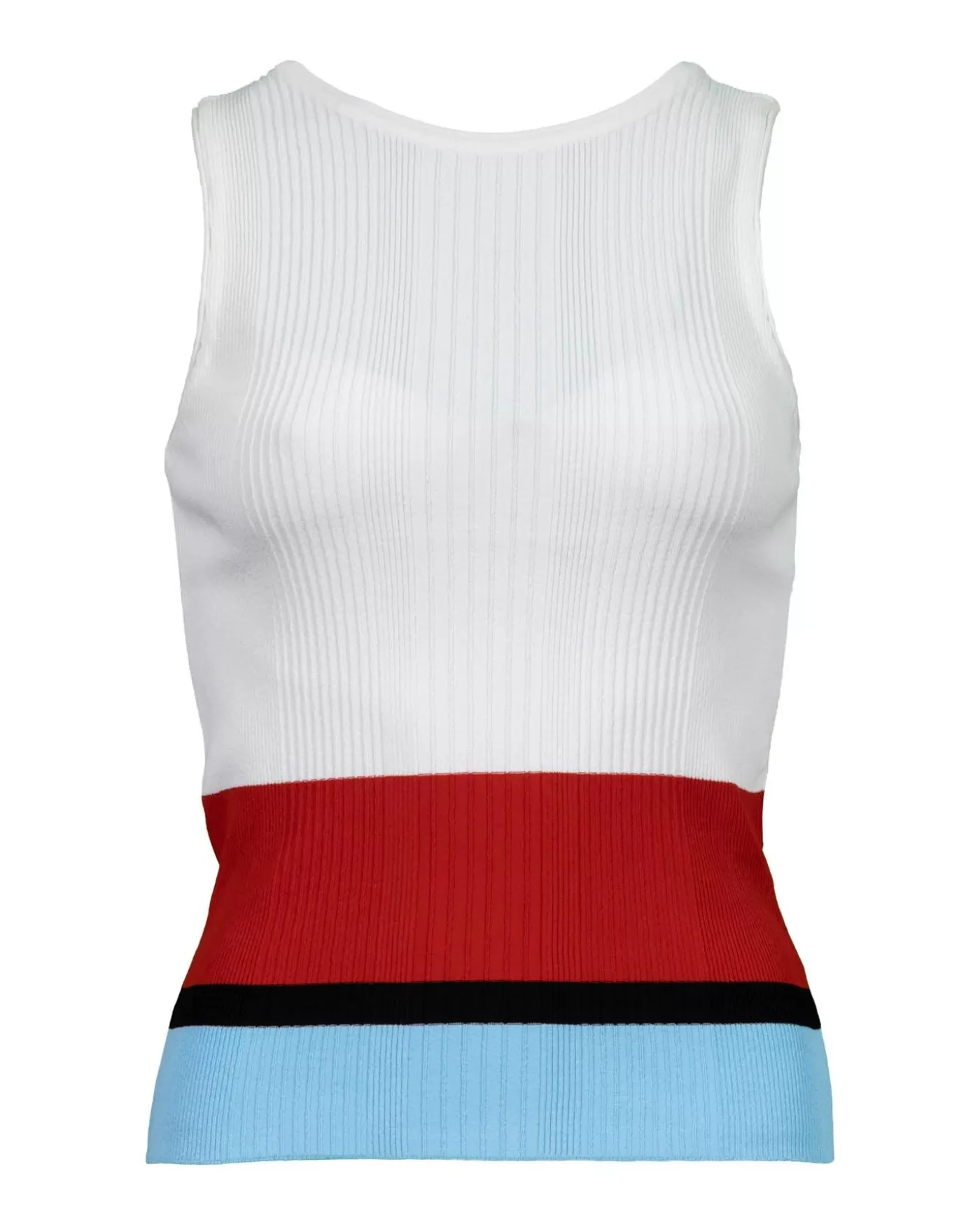 Marc Cain Ribbed Knit Non Wool Colorblock Shell Flash Sale