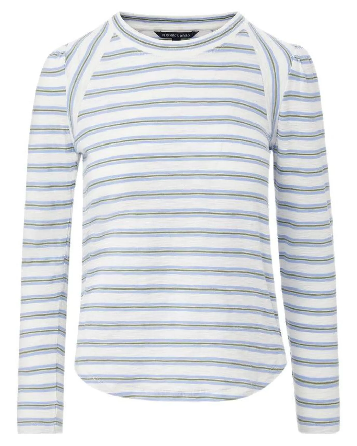 Veronica Beard Mason Baseball Hydrangea Stripe Tee WHITE/SAGE/FADEDYELLOW/HYDRANGEASTRIPE Outlet