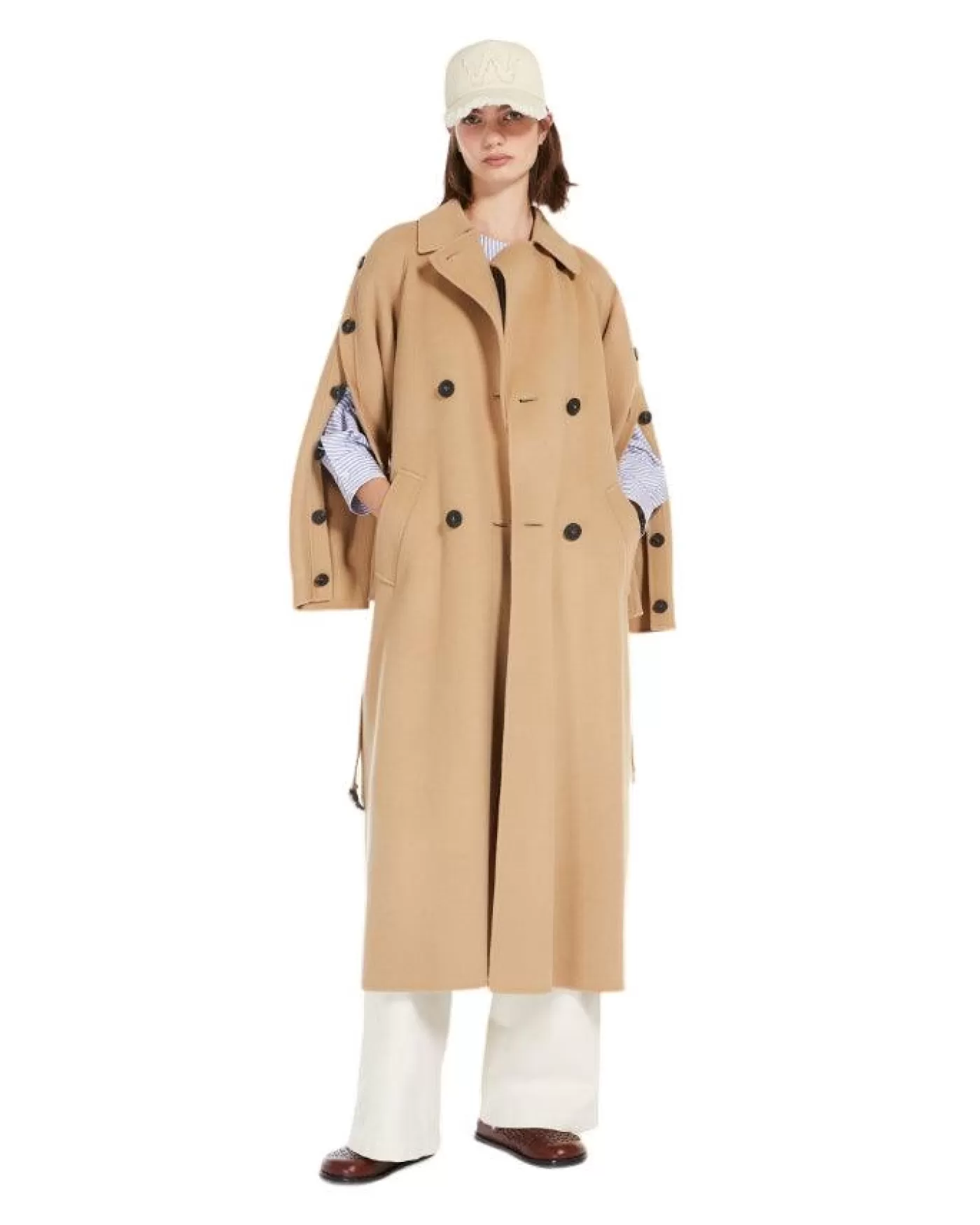 Max Mara Weekend Natale Wool Trench Coat Sand Best