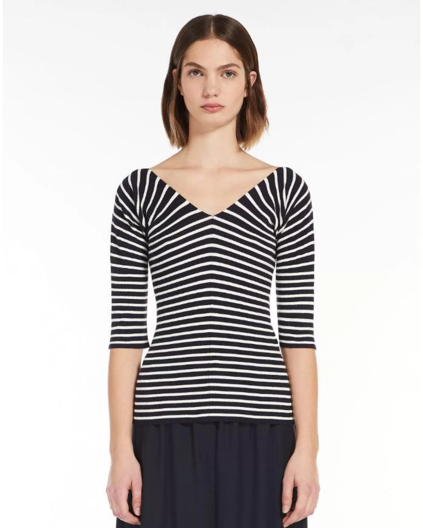 Max Mara Weekend Oceano Stripe Knit Pullover ULTRAMARINE Sale