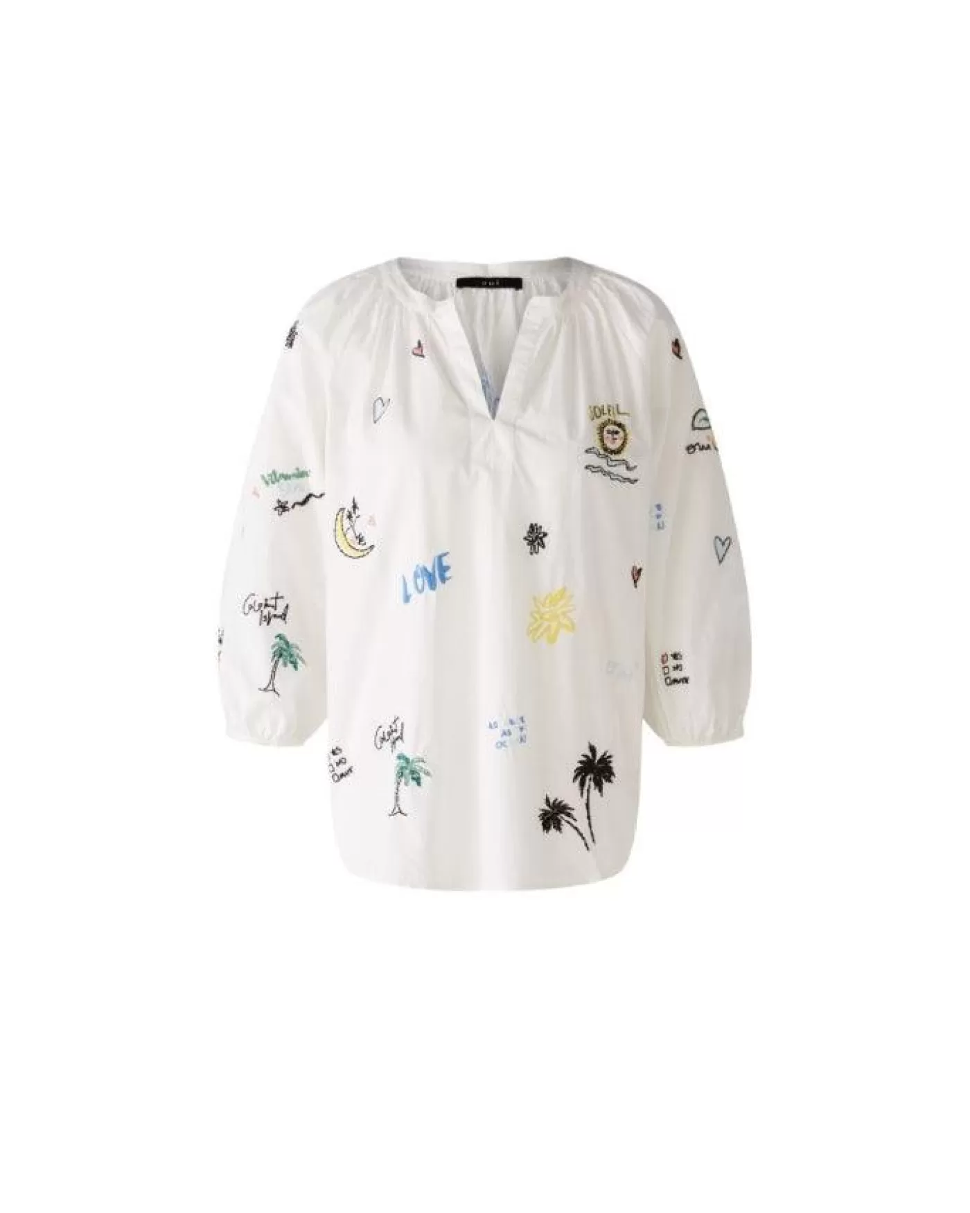 OUI Embroidered Blouse WHITE Cheap