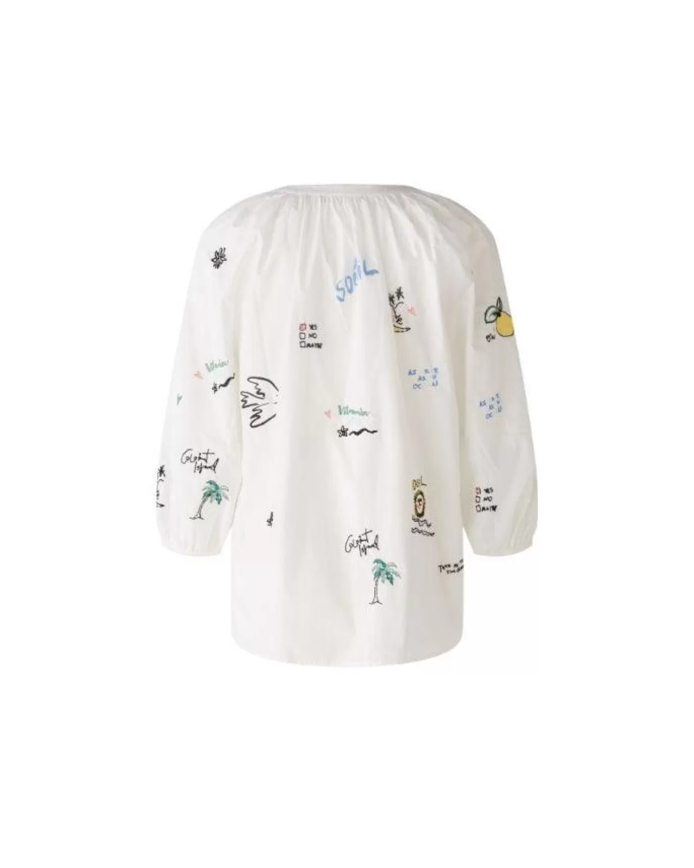 OUI Embroidered Blouse WHITE Cheap
