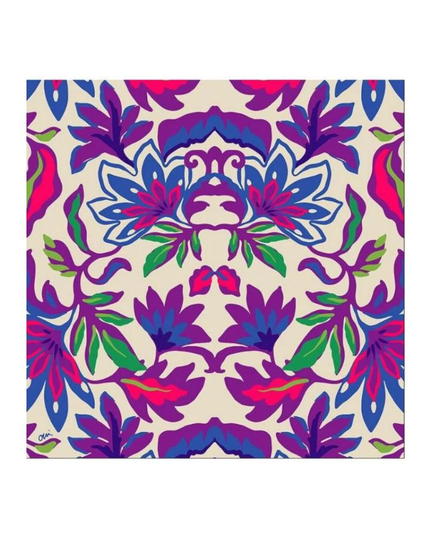 OUI Floral Print Scarf VIOLETGREEN Clearance
