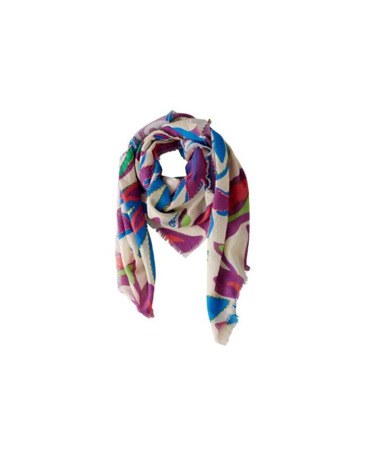 OUI Floral Print Scarf VIOLETGREEN Clearance