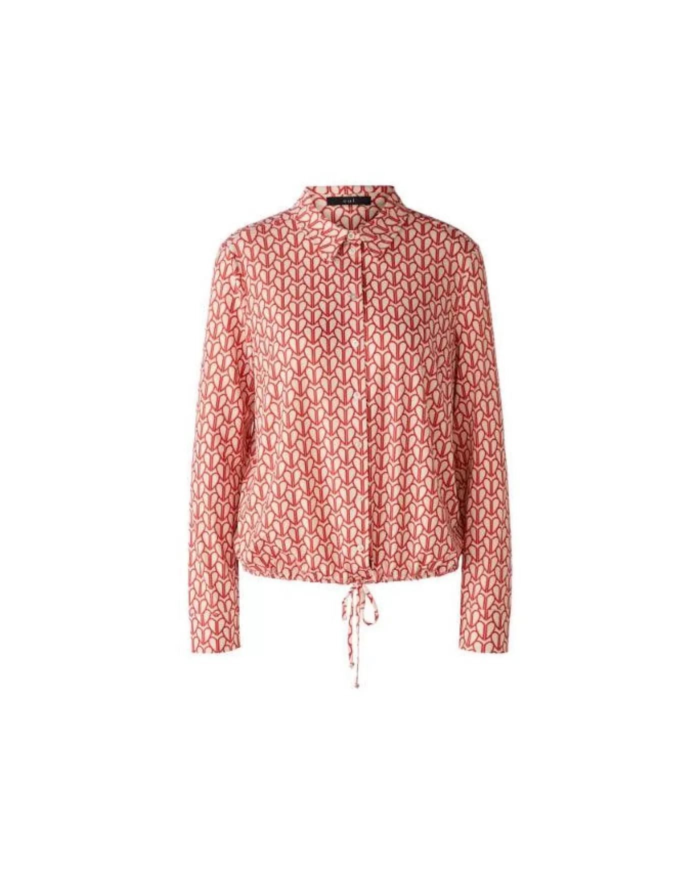 OUI Heart Print Blouse WHITE/RED Best