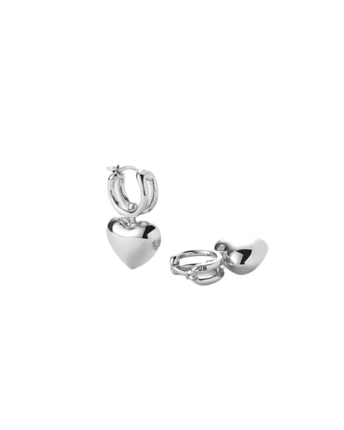JENNY BIRD Puffy Heart Silver Huggies HIGHPOLISHSILVER Best Sale