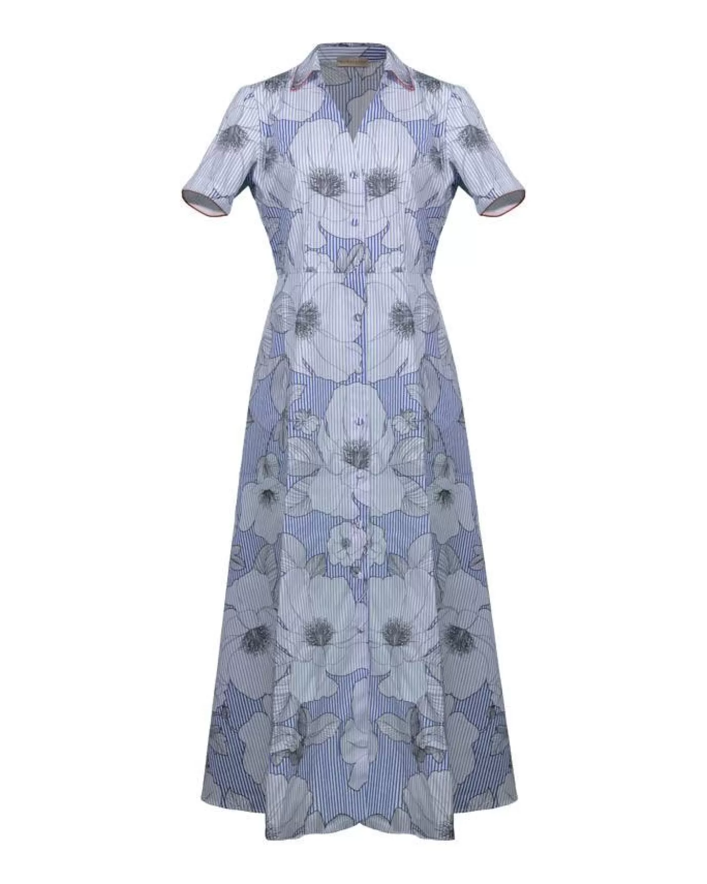 Purotatto Flowers Pinstripe Dress V.U New
