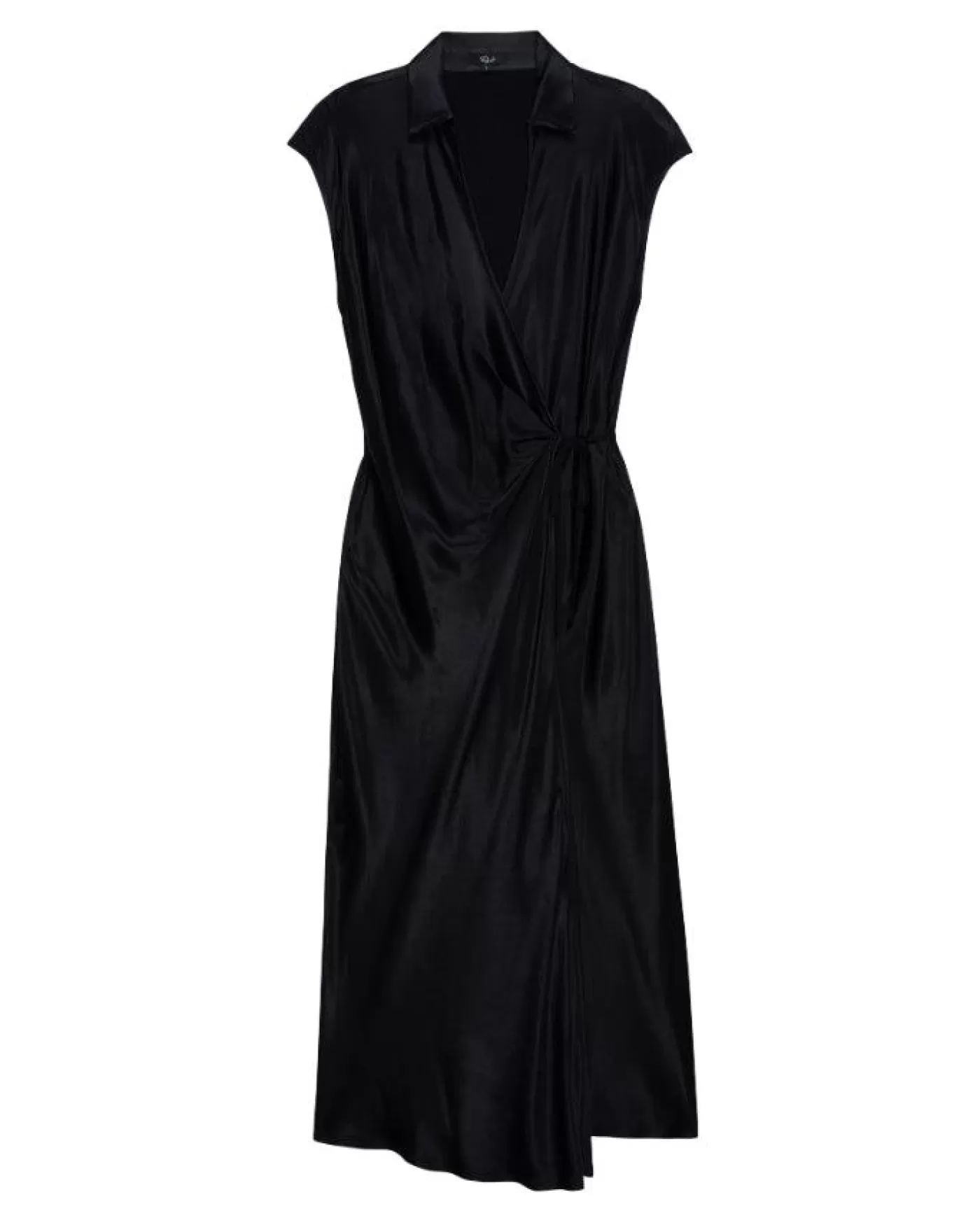 Rails Alai Satin Wrap Dress Black Store