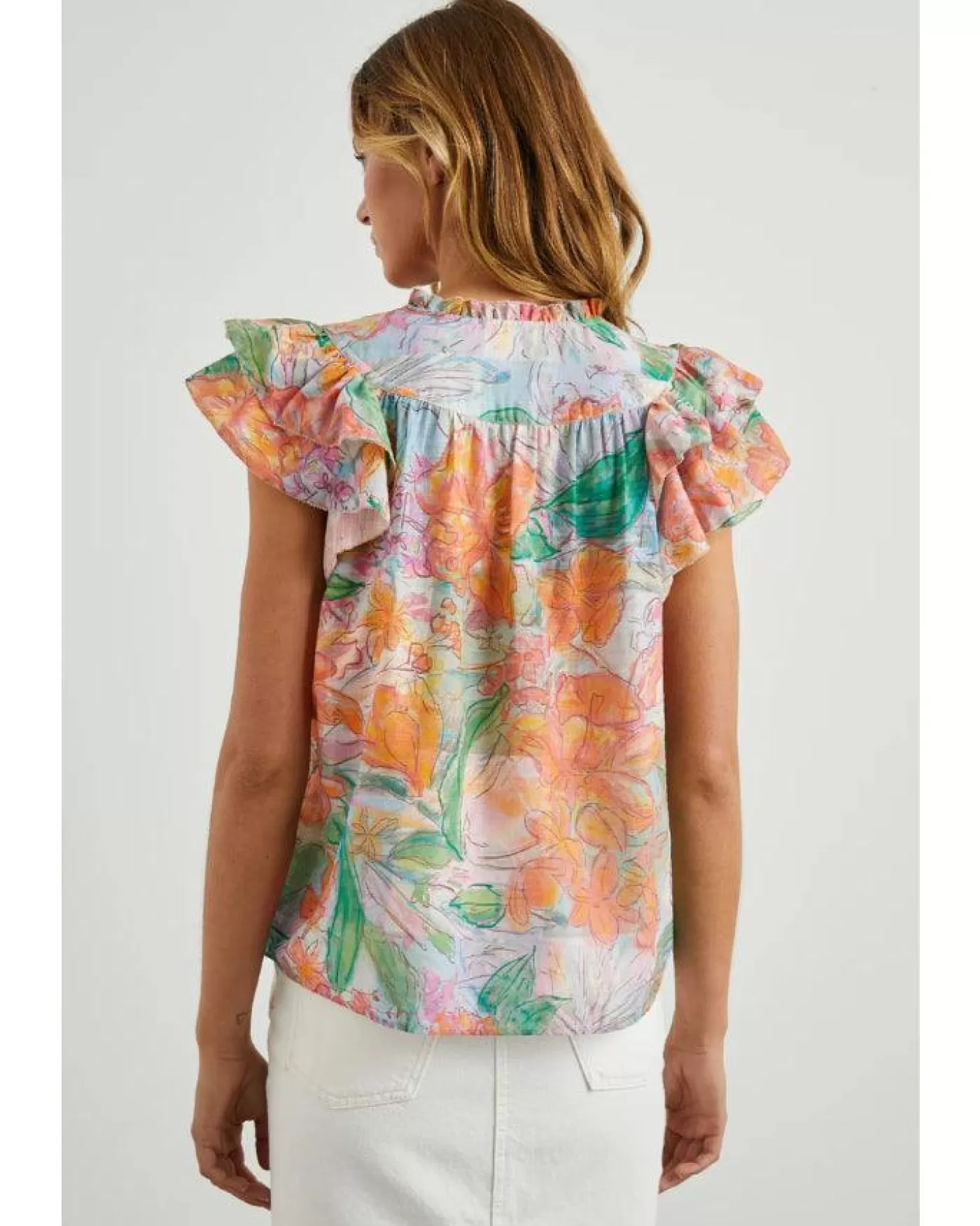 Rails Calista Ruffle Cap Sleeve Top TROPICS Shop