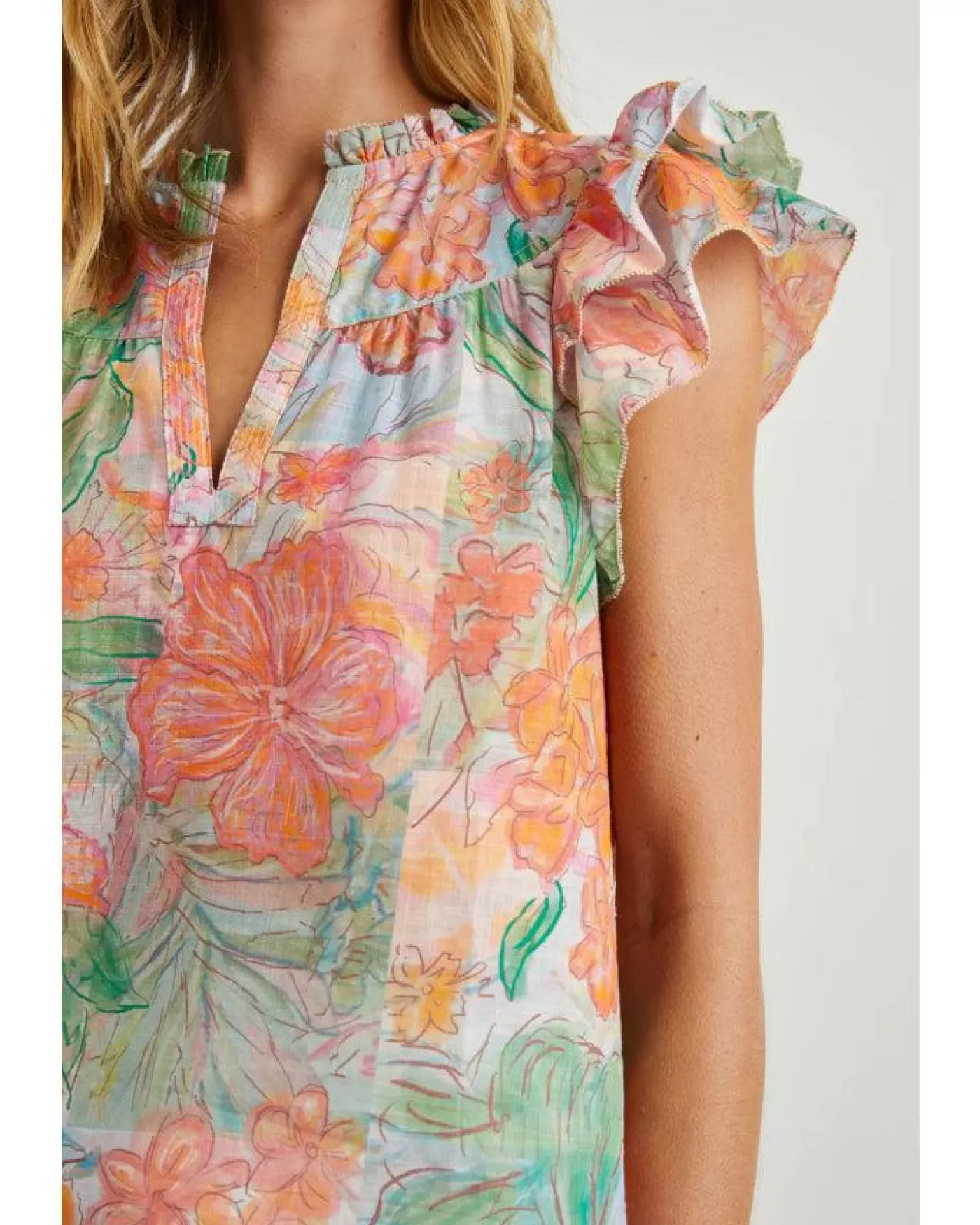 Rails Calista Ruffle Cap Sleeve Top TROPICS Shop