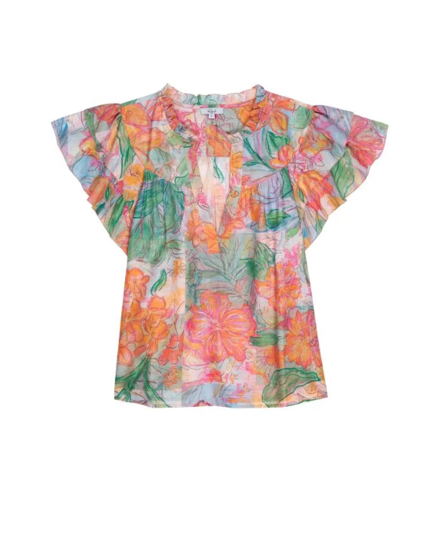 Rails Calista Ruffle Cap Sleeve Top TROPICS Shop